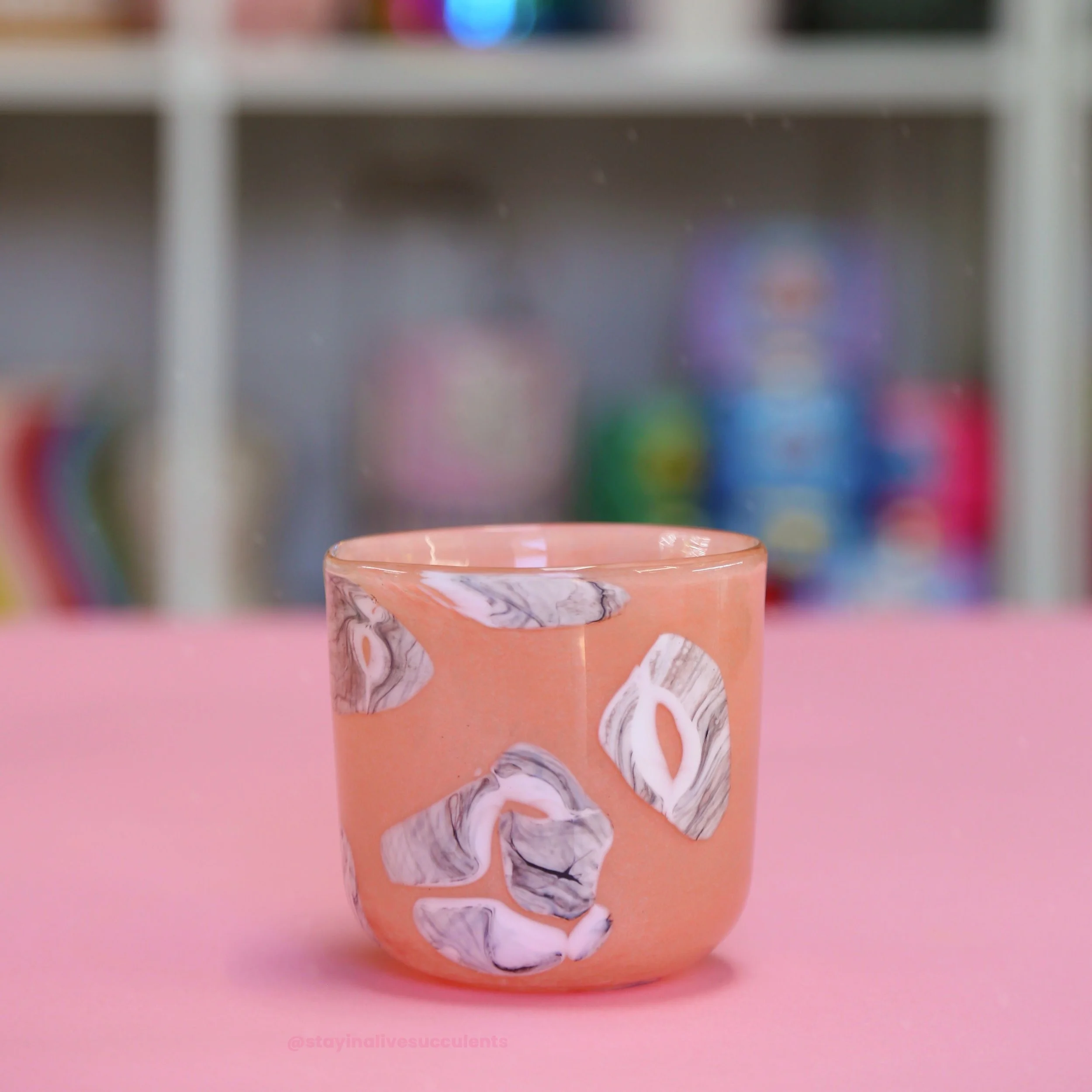 Sumi Peach Glass Planter