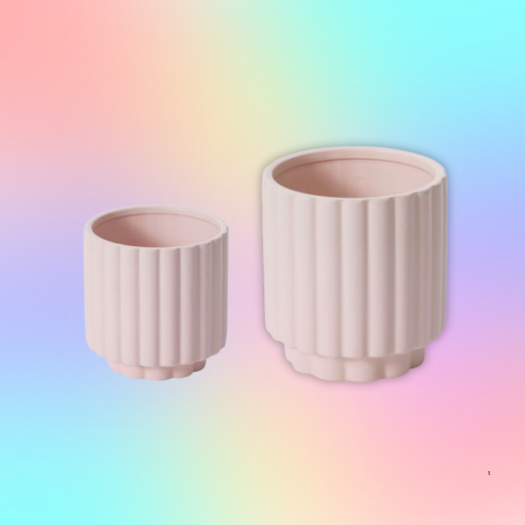 Carmen Fluted Planter in Light Pink