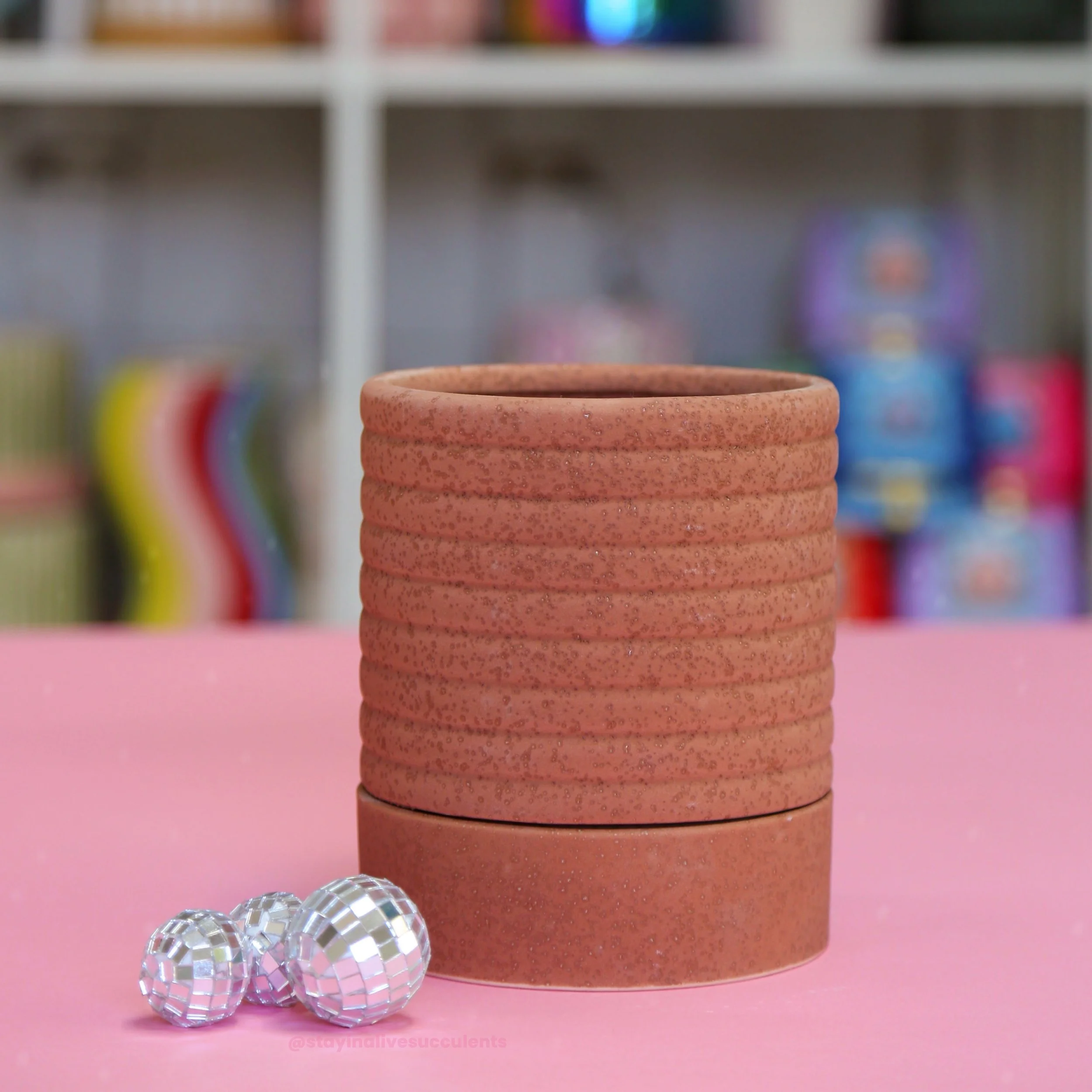 Bardo Terracotta Planter with Saucer 5"