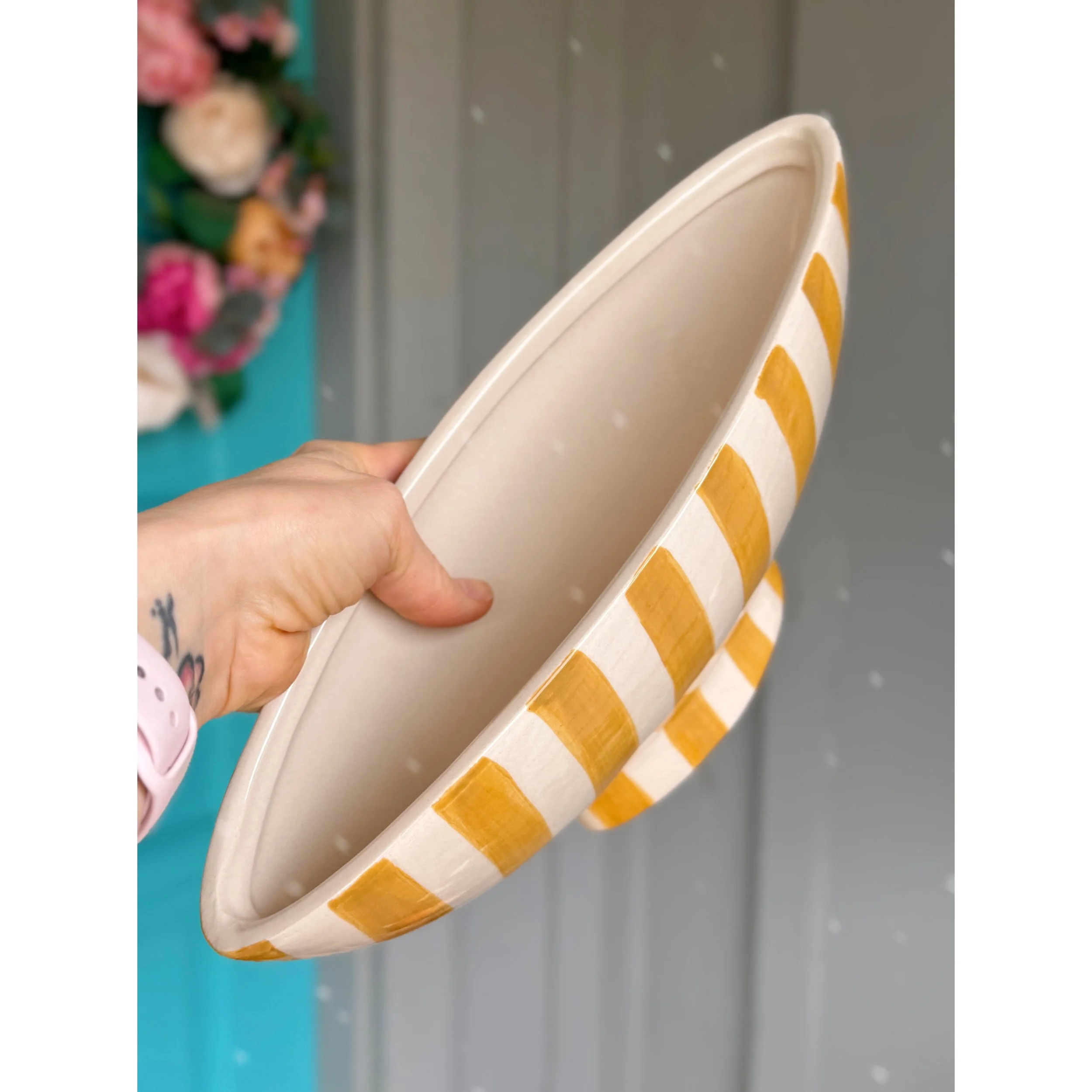 Saffron Stripe Boat Planter