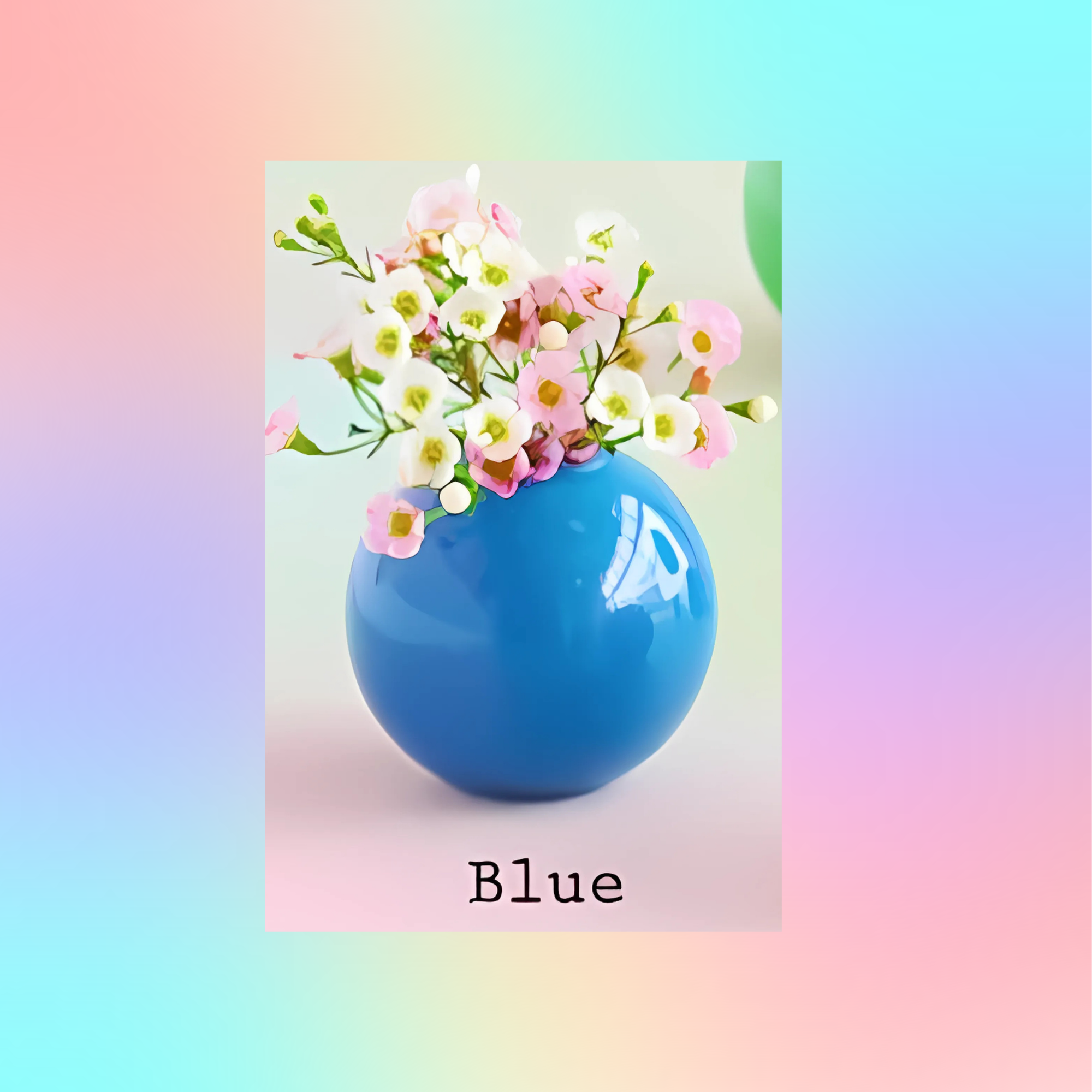 Small Sugar Plum Ball Vase - Propagation - Blue