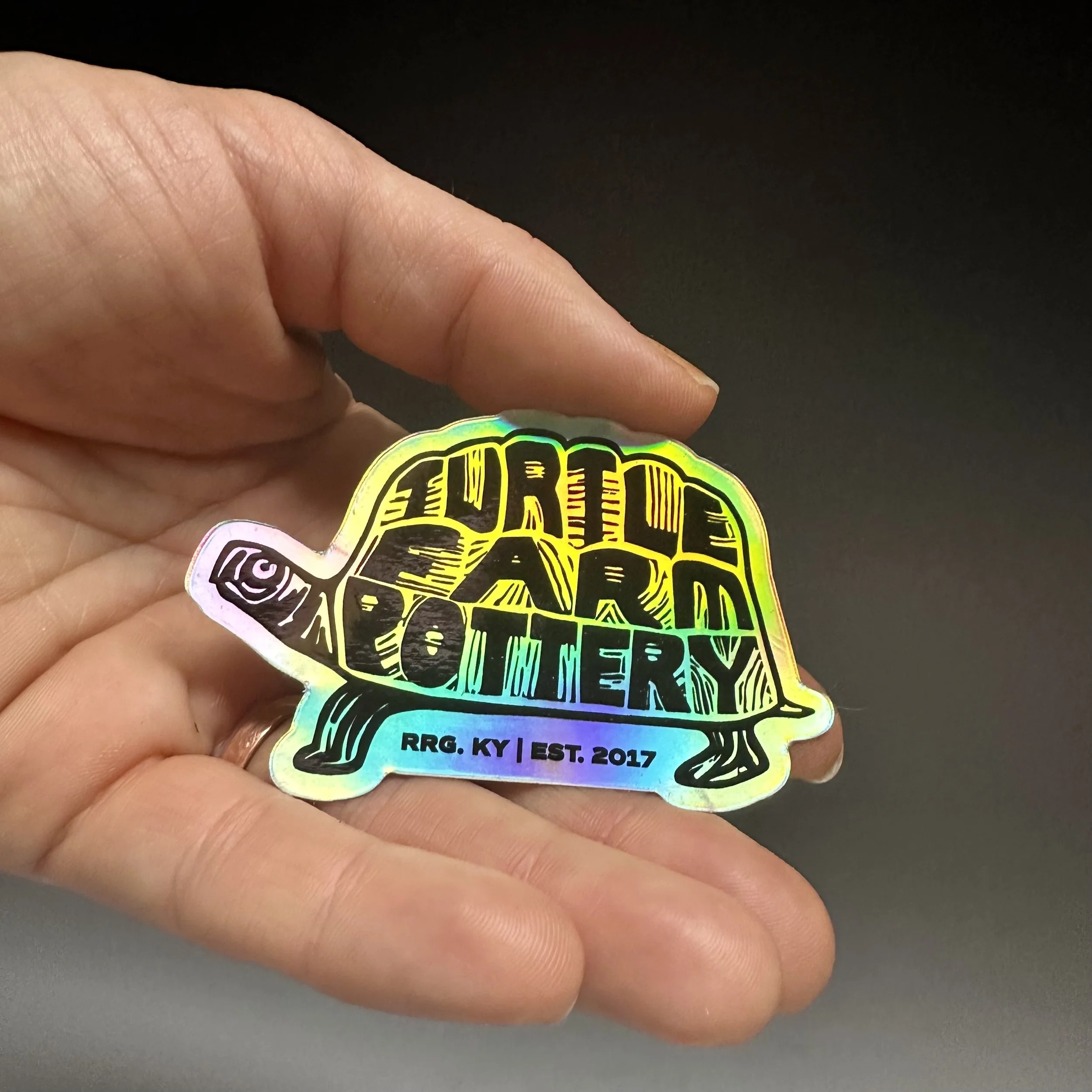 Holographic Turtle Farm Sticker