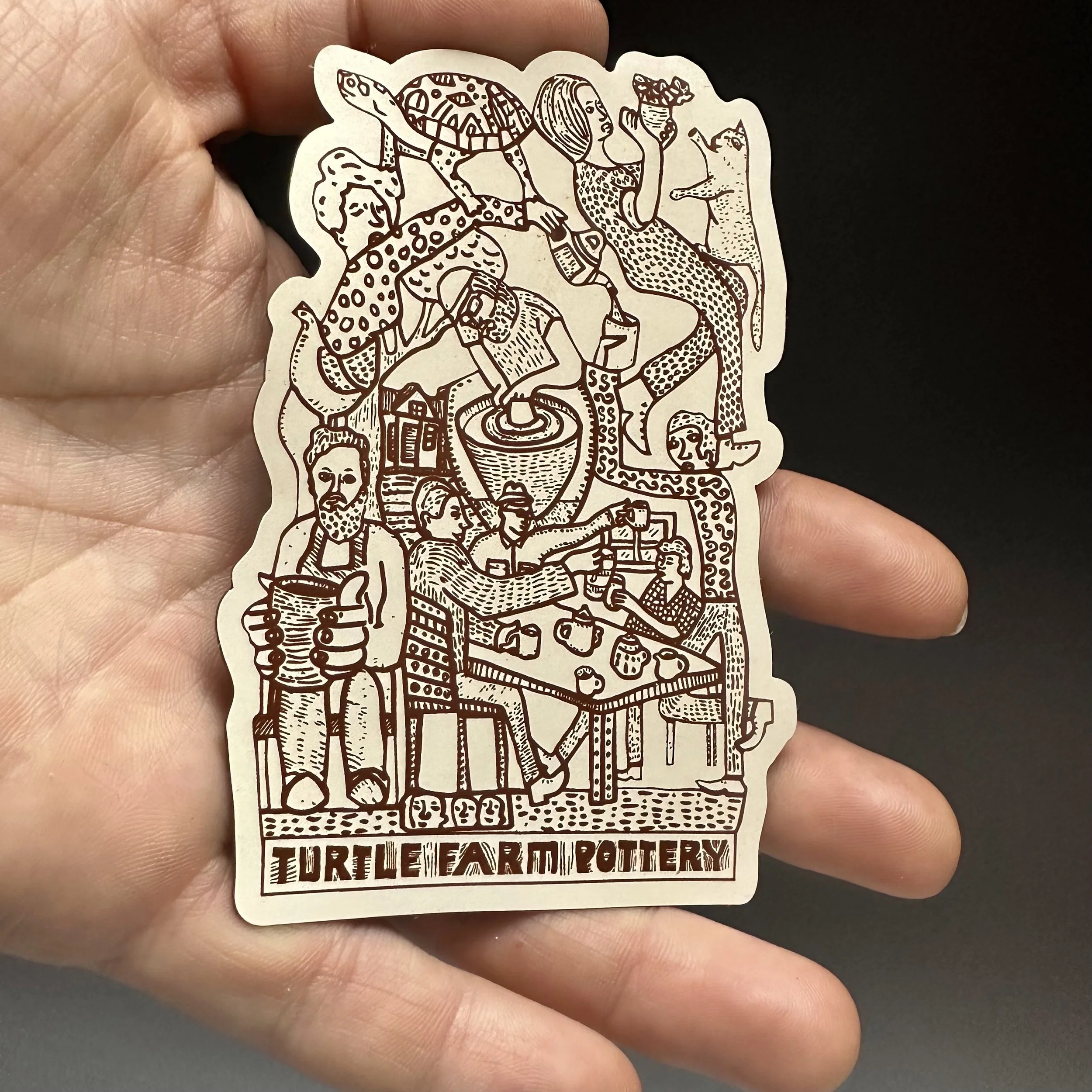 Turtle Farm Potluck Magnet (Red)