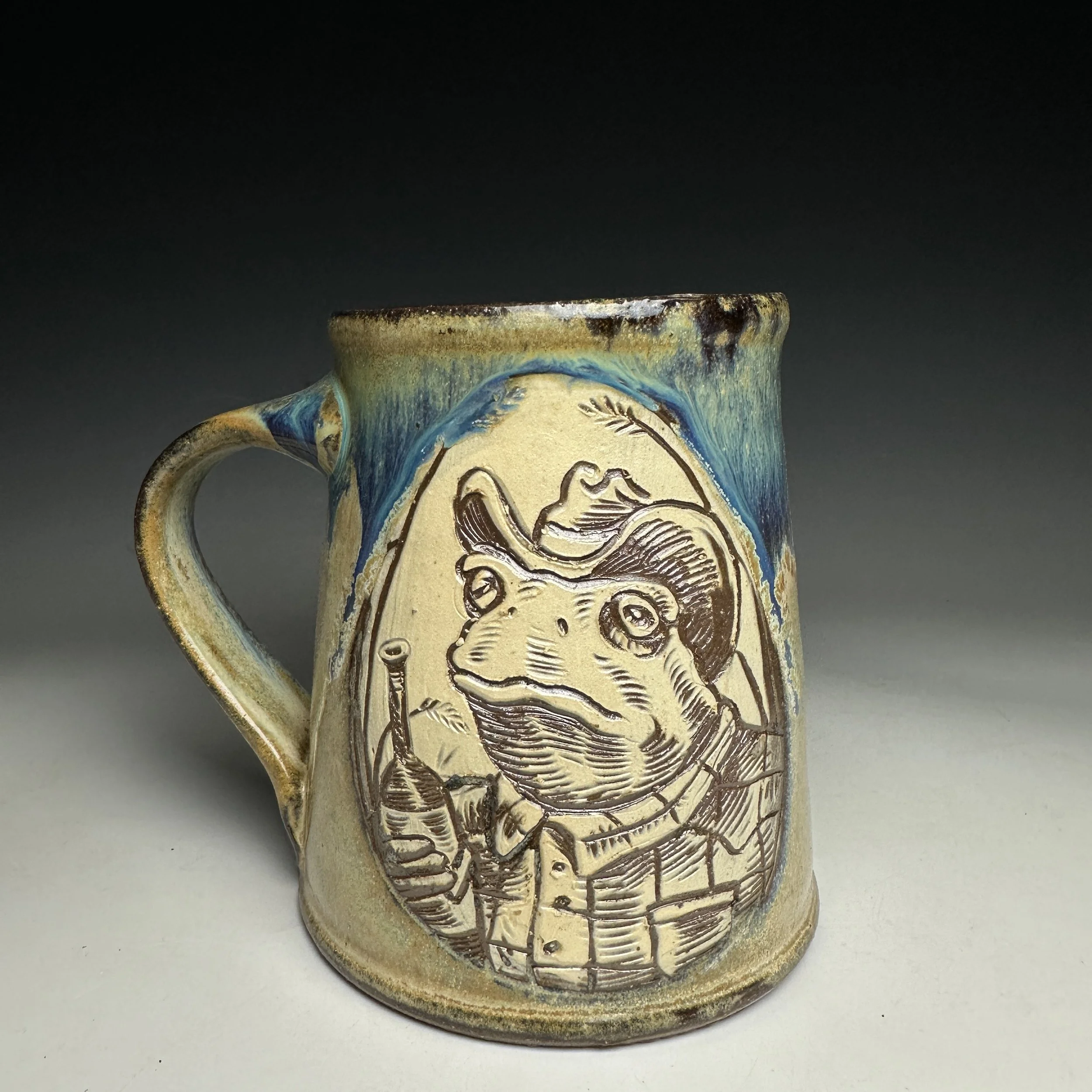 Hand Carved Hanky Mug