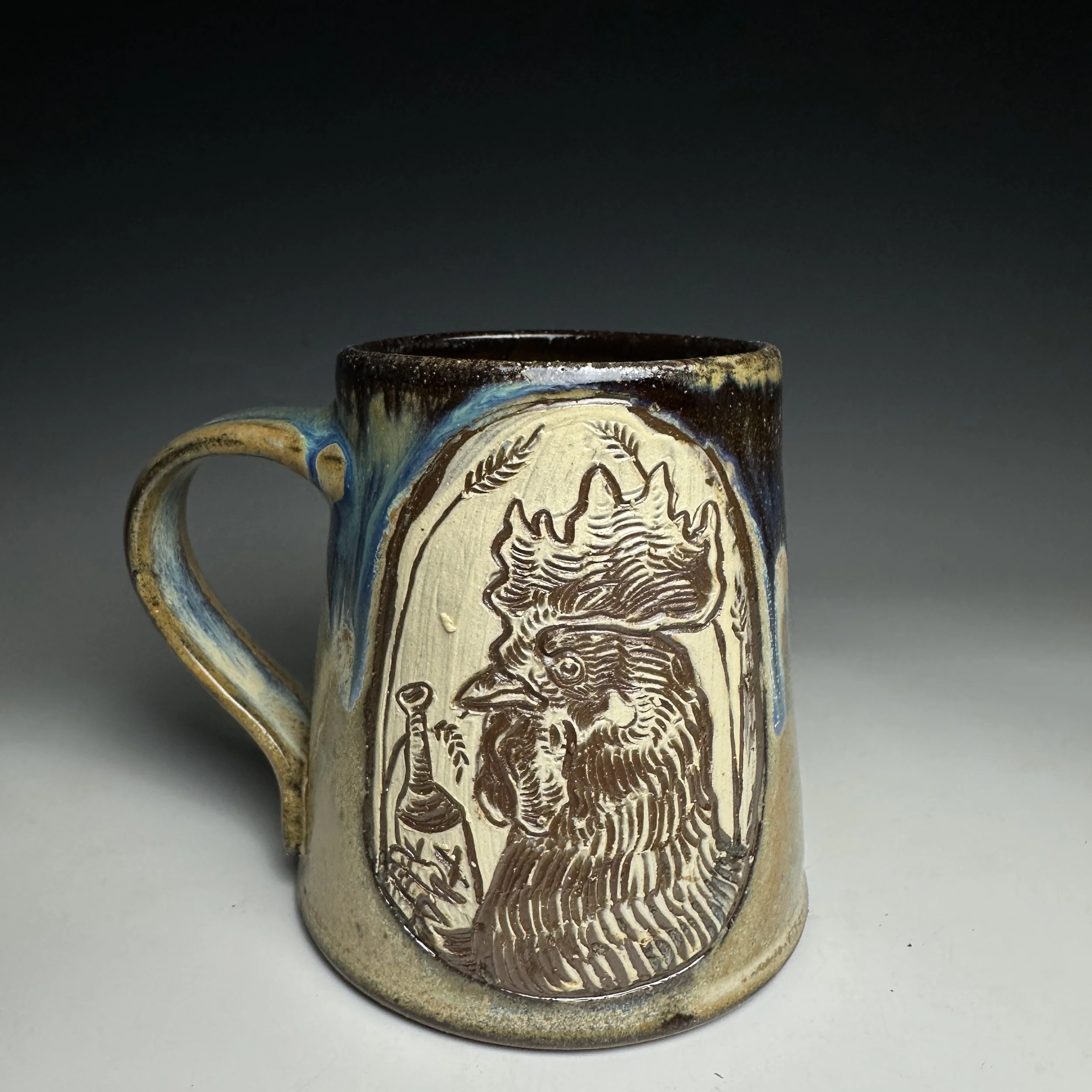 Hand Carved Chug a Lug Mug