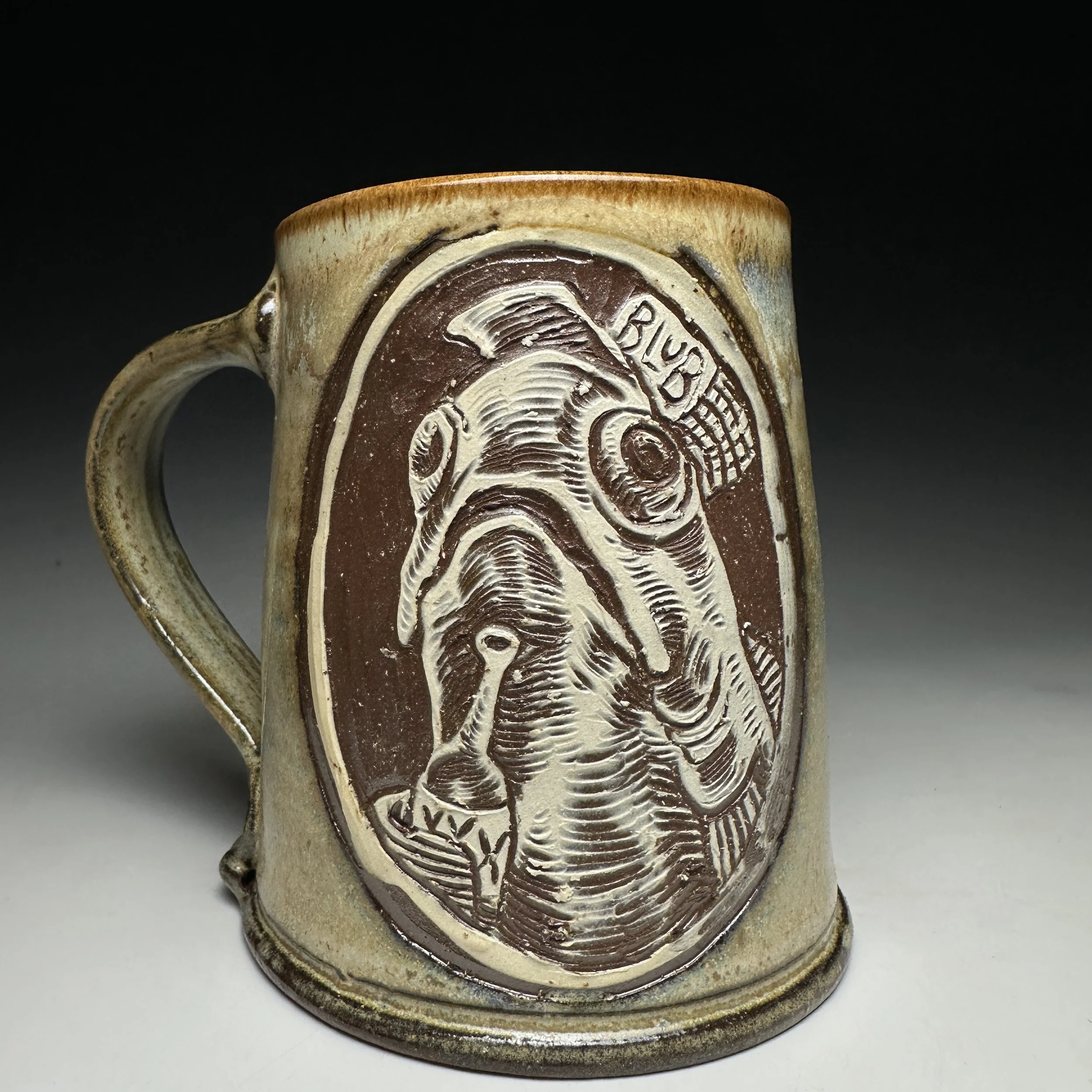 Hand Carved Blub Mug