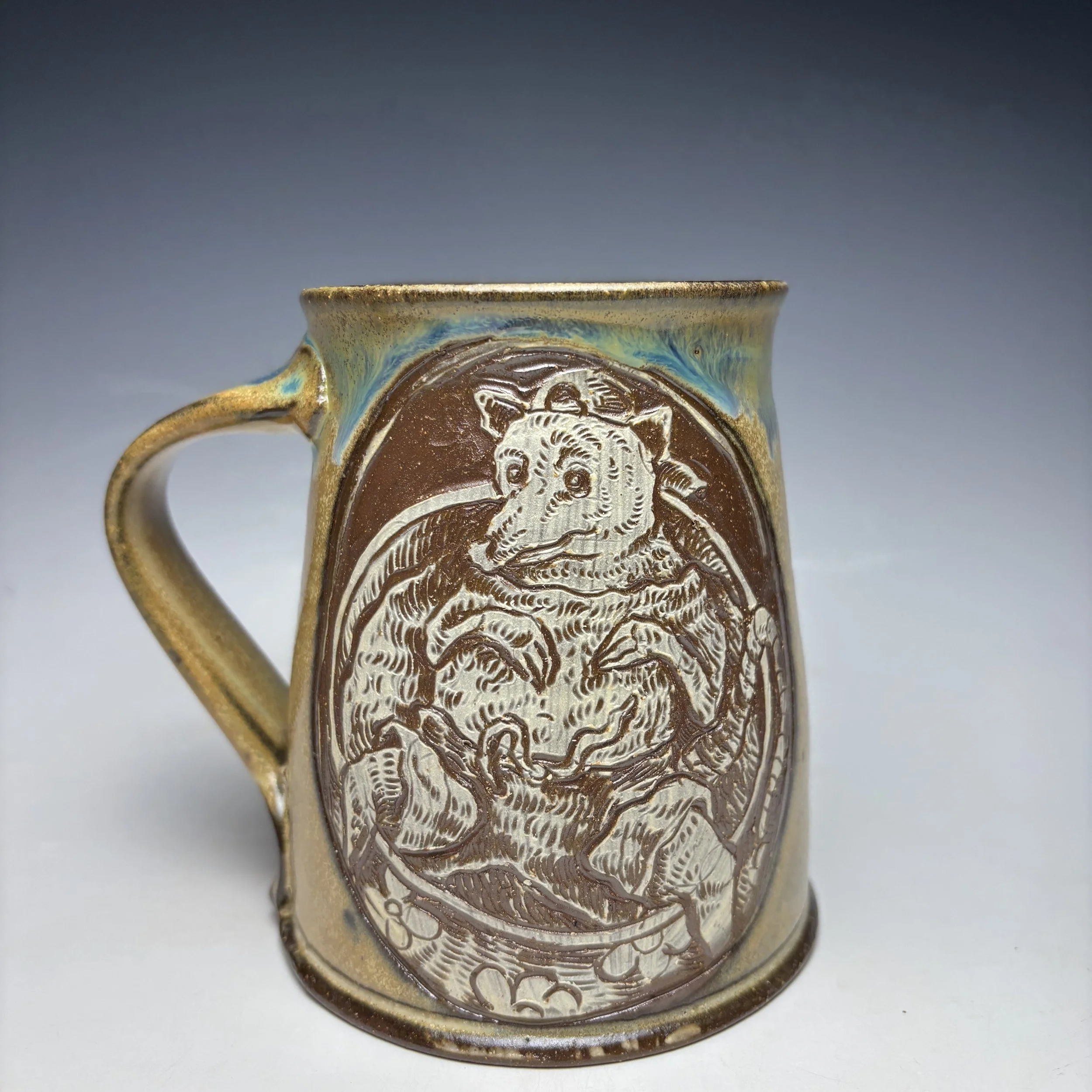 Hand Carved Dennis Mug