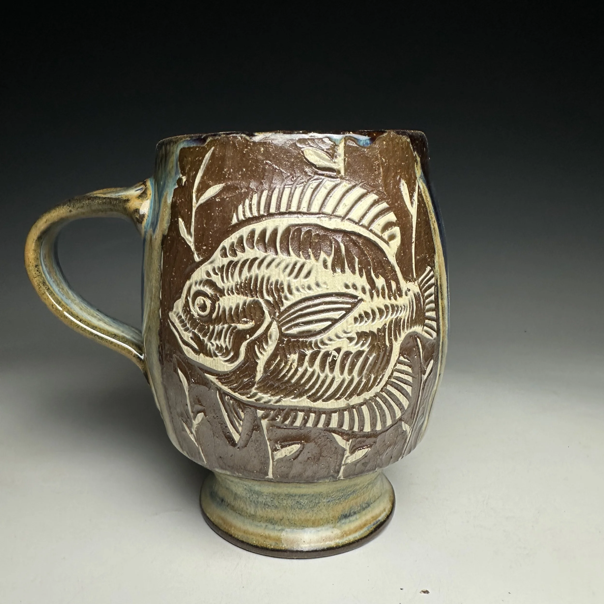 Hand Carved Crappie Mug