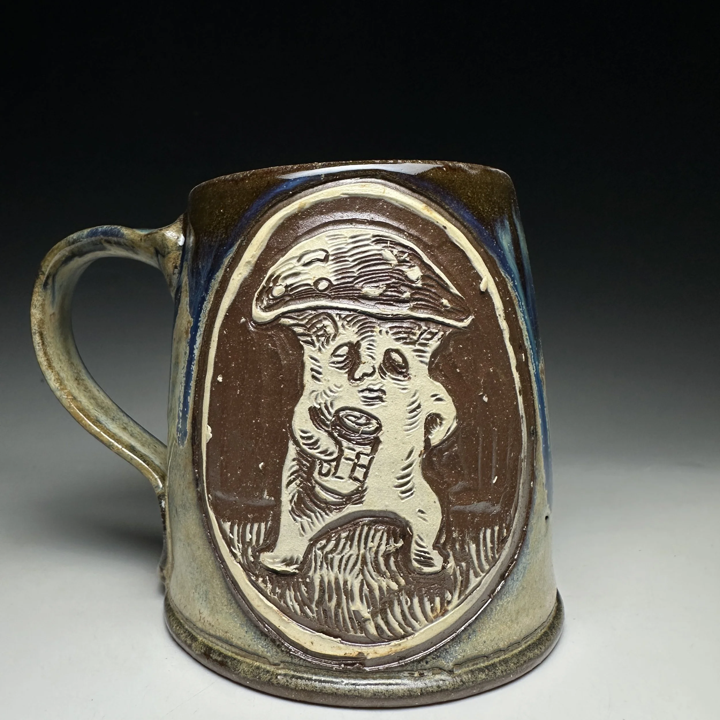 Hand Carved Beer Shroom Mug