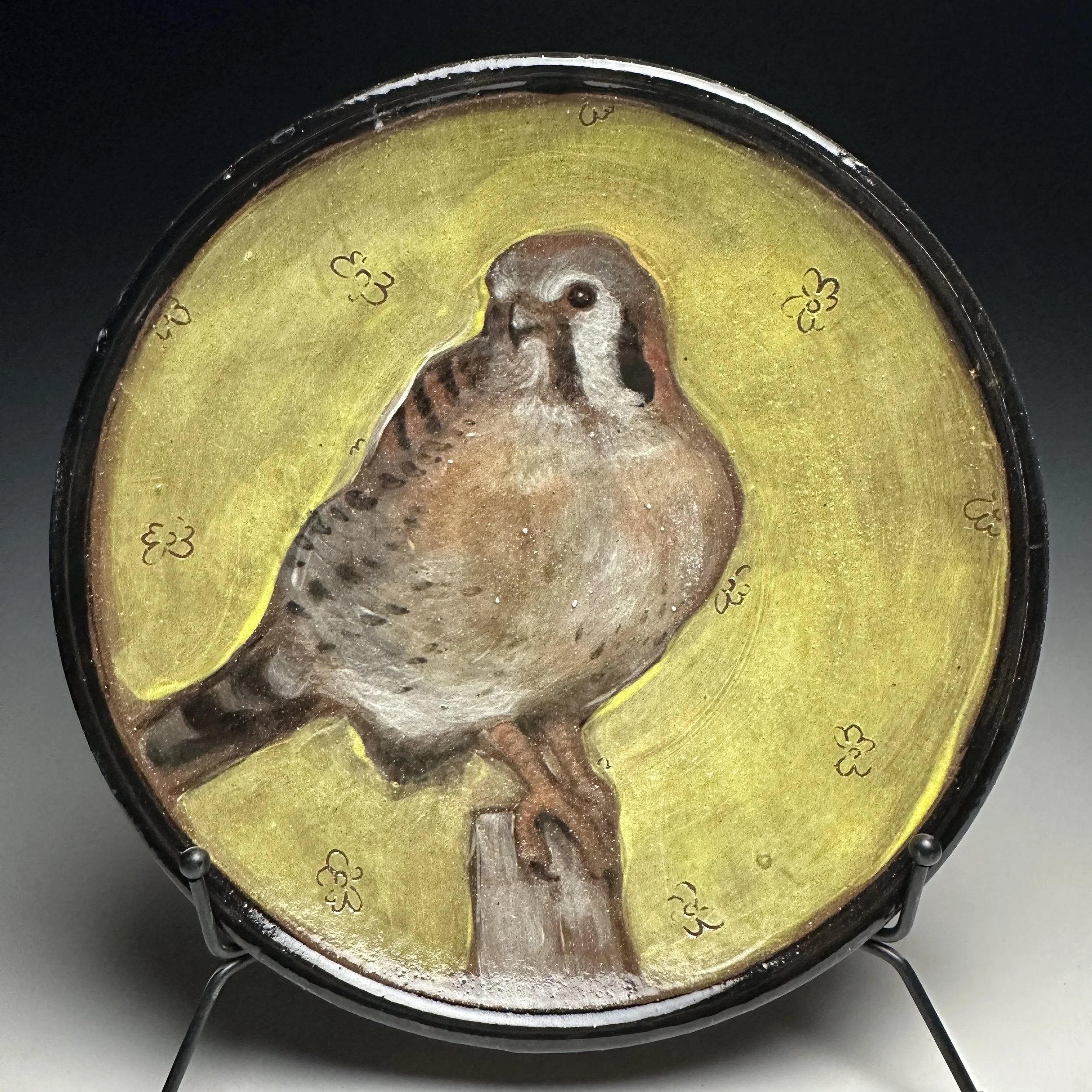 Hand Painted Plate (Kestrel)