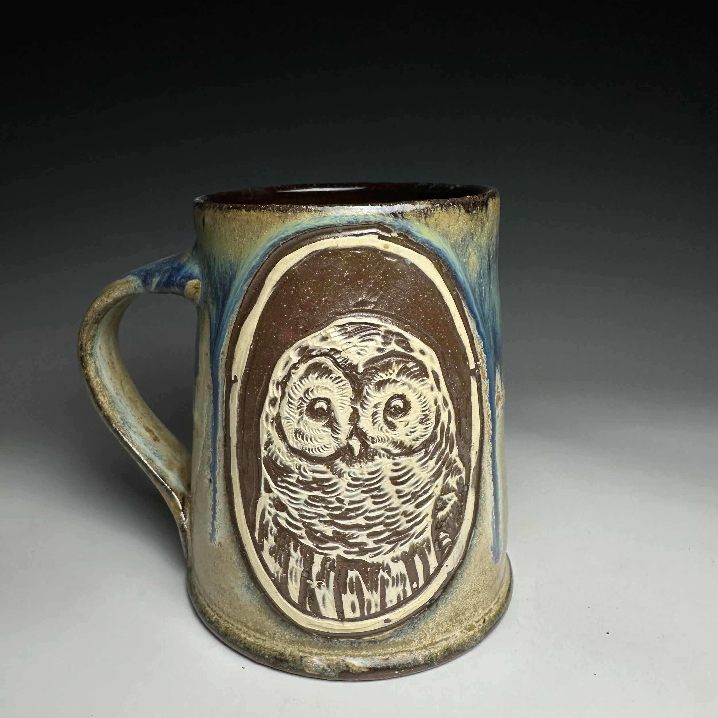 Hand Carved Barred Owl Mug