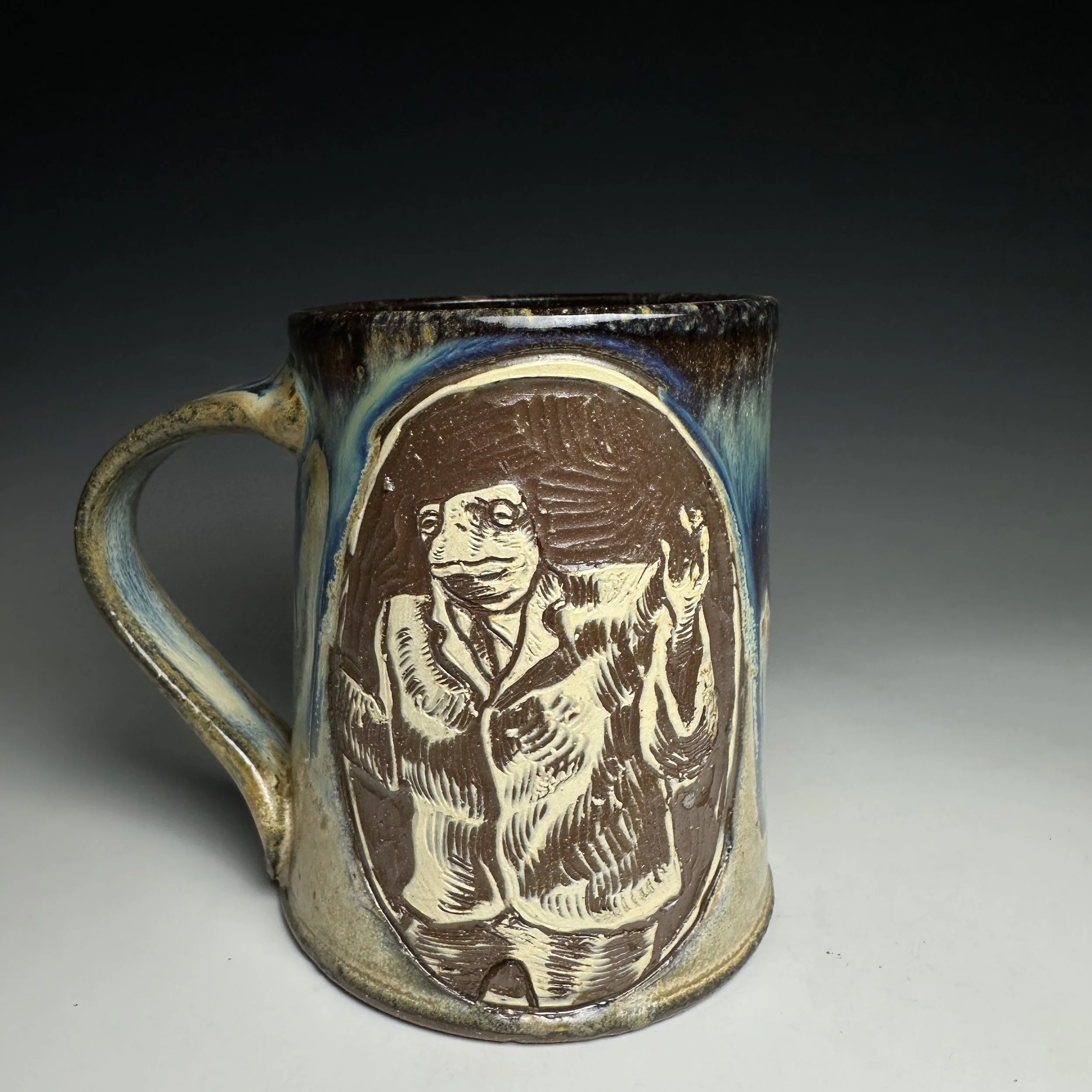 Hand Carved David Byrne Mug