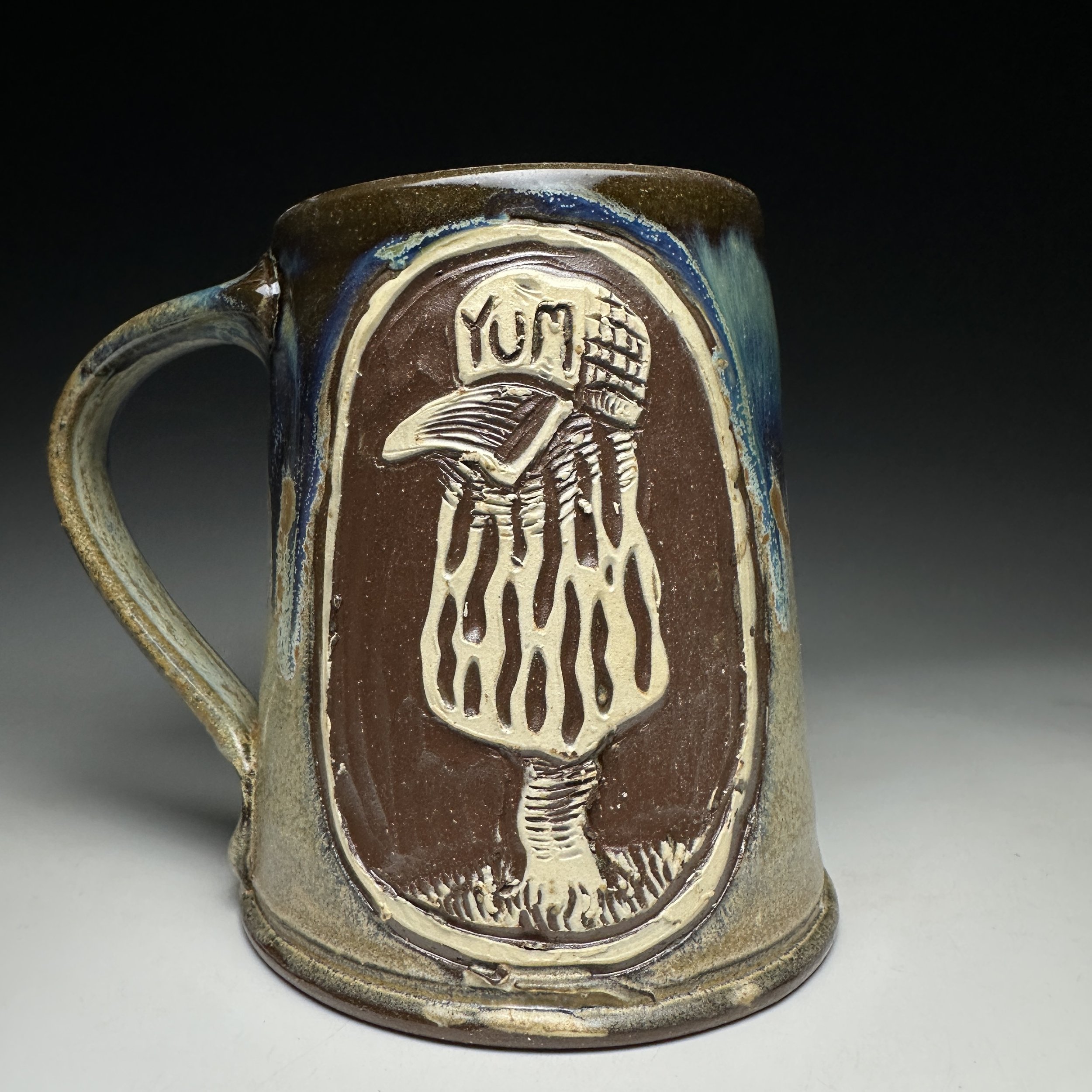 Hand Carved Yum Morel Mug