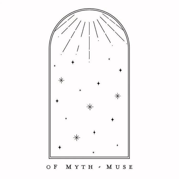 of myth and muse, logo design.