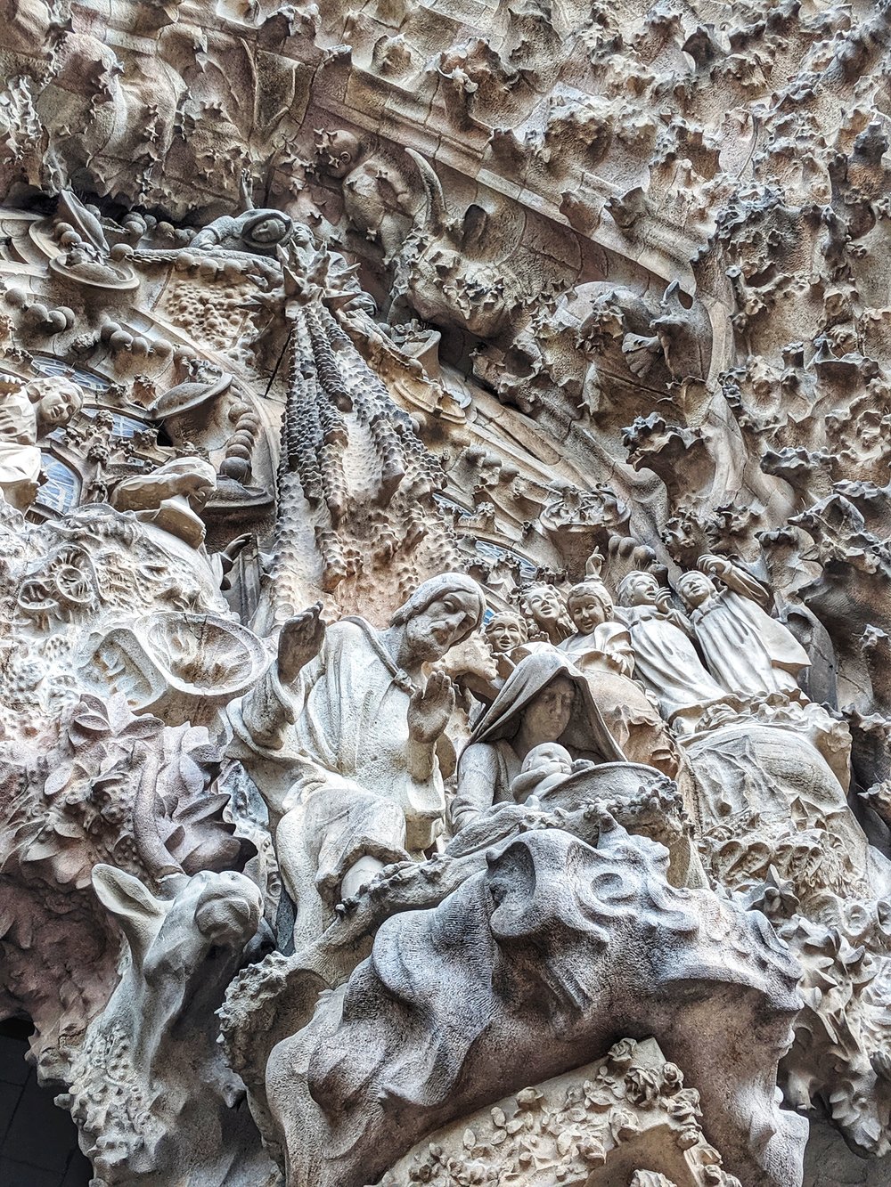 Detail on the outside of La Sagrada Familia