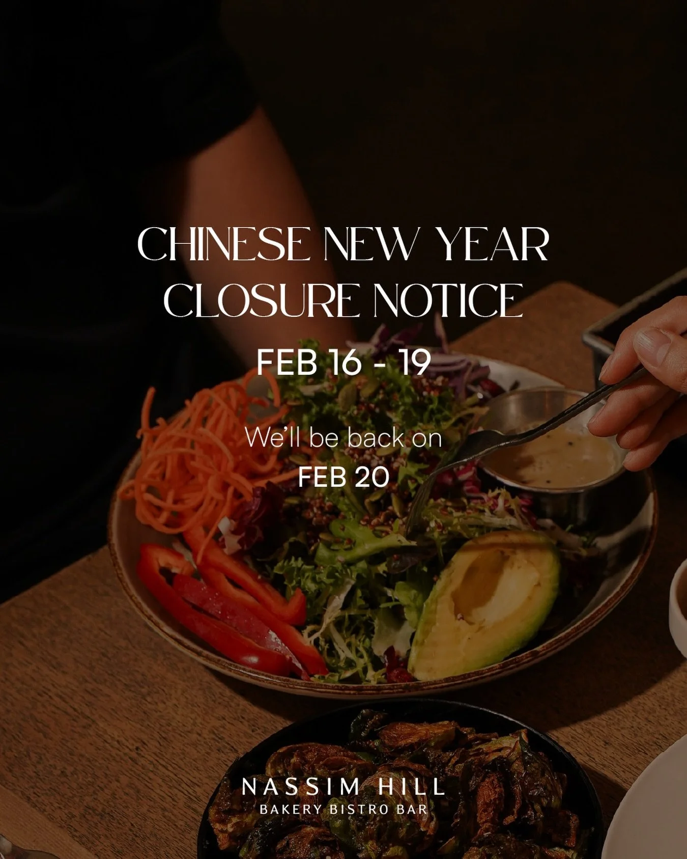 We&rsquo;re taking a short break for Chinese New Year! 

Closed: 16~19 Feb
Reopen: 20 Feb

Wishing everyone an abundant and prosperous new year 🍊🍊