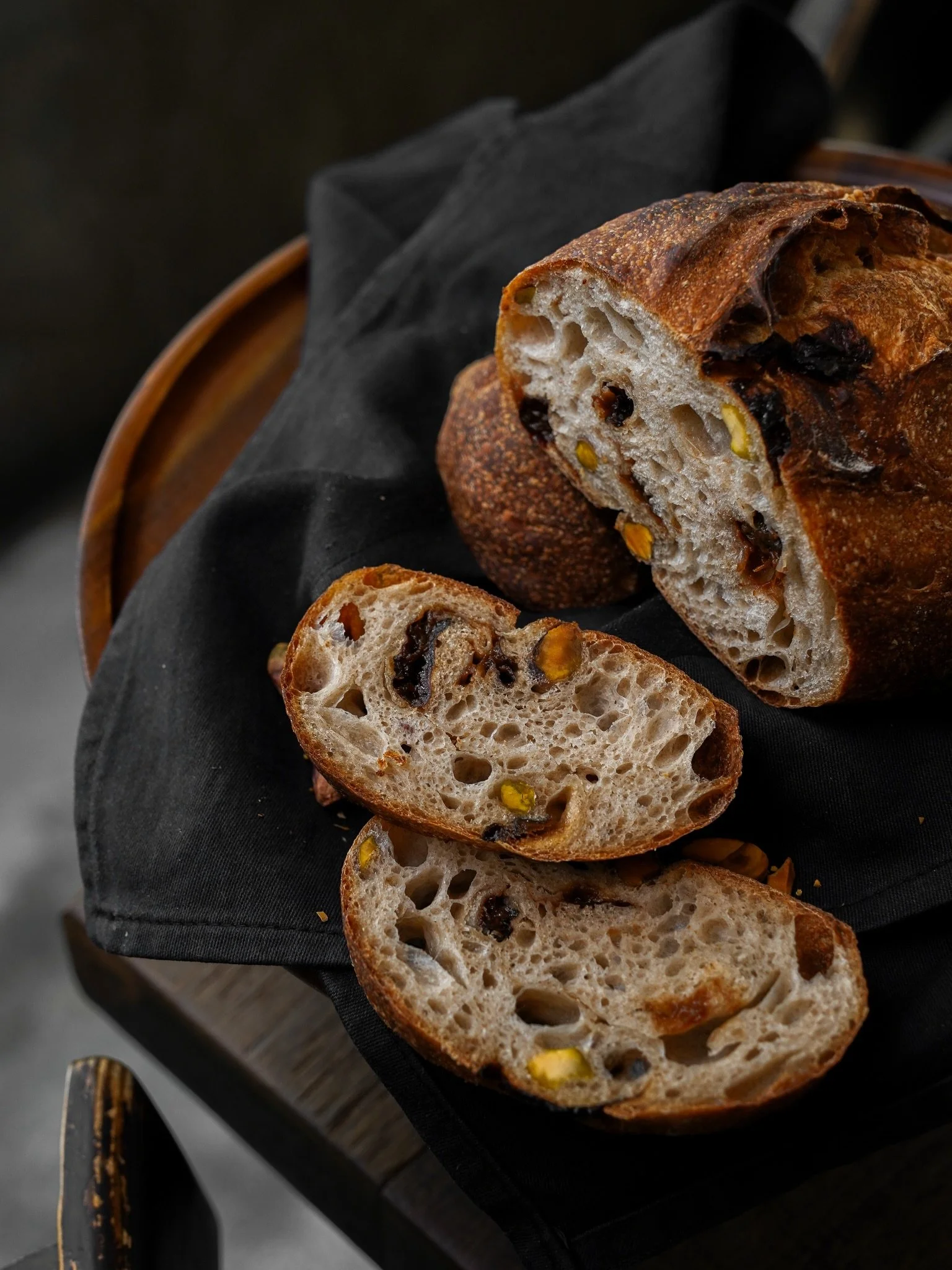 A loaf with a little more character. Nutty pistachios folded through our gently tangy sourdough, with pockets of sweet prune that soften and deepen with every bite.

One of those combinations that sounds unexpected, but makes perfect sense once you&r