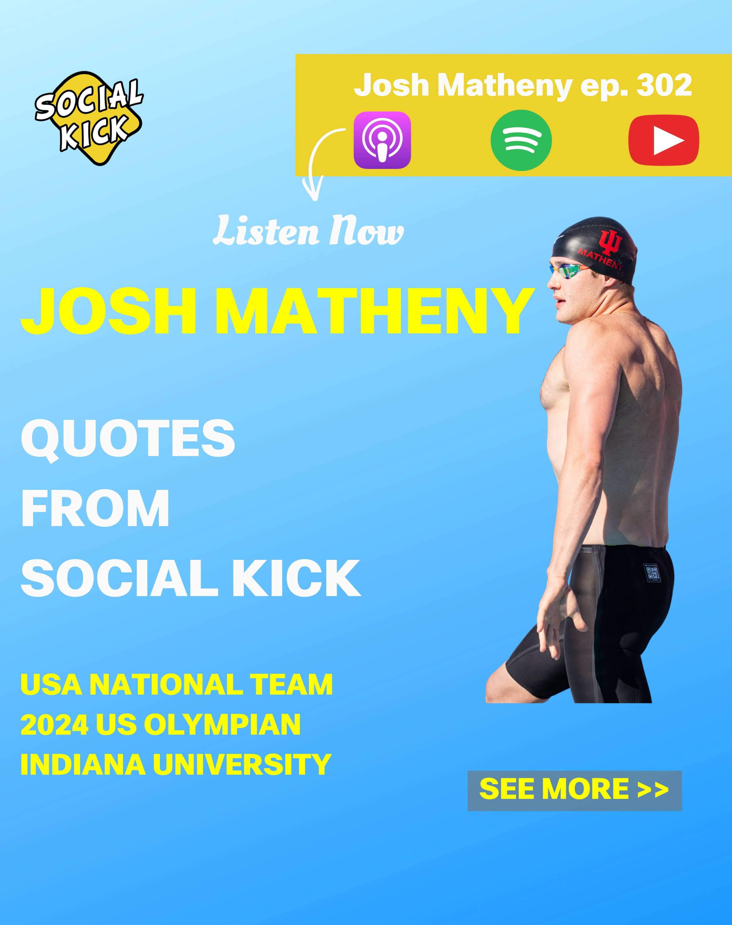 We had such a fun time chatting with @josh_matheny we thought we&rsquo;d share some of the top quotes. Check out the full show, streaming everywhere.

Also, help us settle the debate, should you wear fins during social kick? 
Vote below 👇👇👇