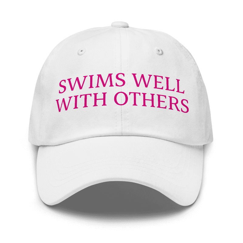 Swims Well with Others hat white/pink