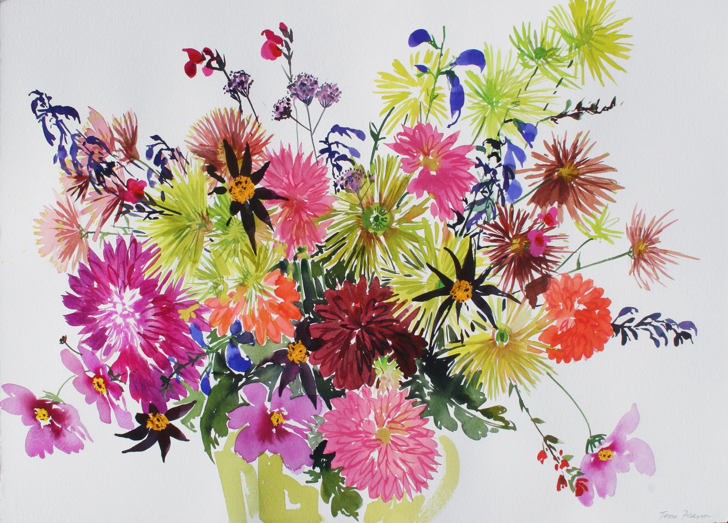 Last Summer Bouquet Coral 76x106cm watercolour.jpg