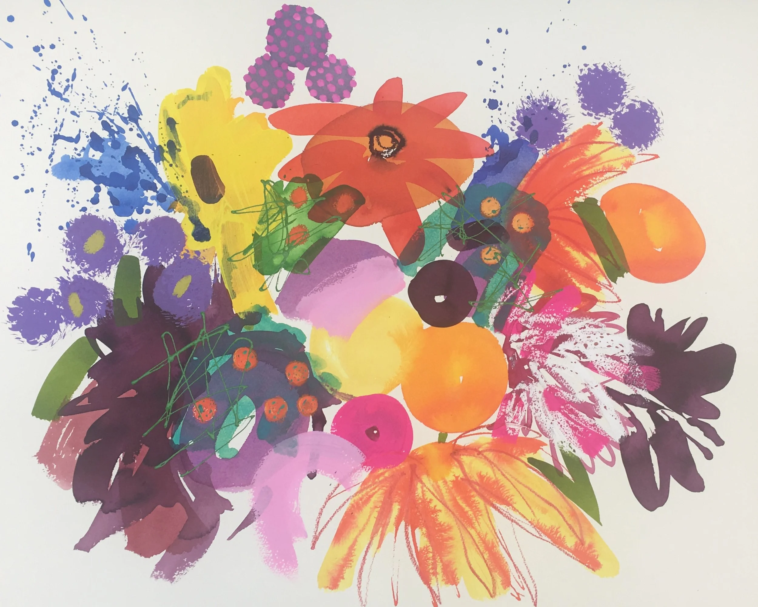 PAINTING - TESSA PEARSON - Big Bold Watercolour Flowers.