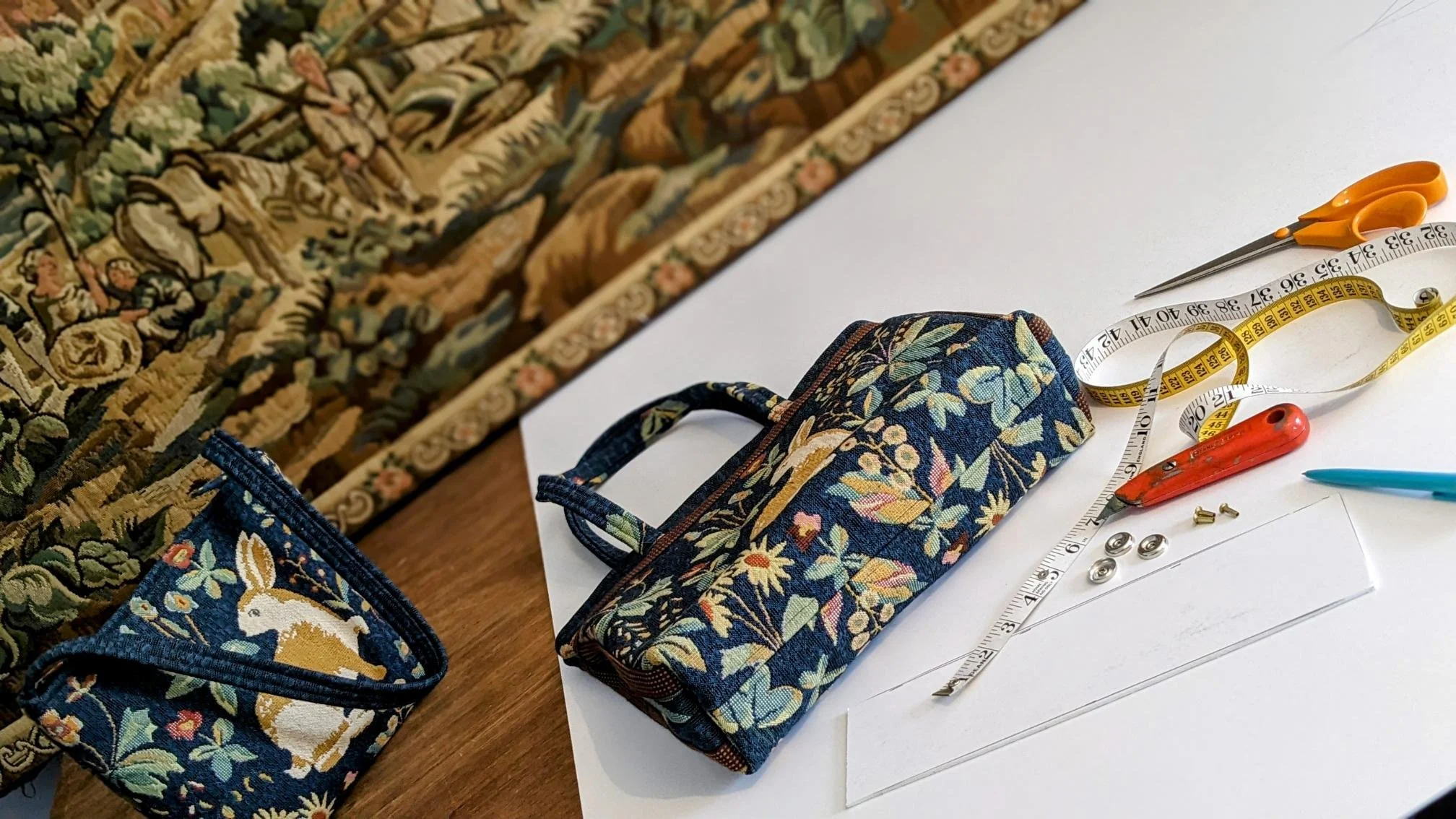 Adding the base to a Rabbit tapestry Traveller.