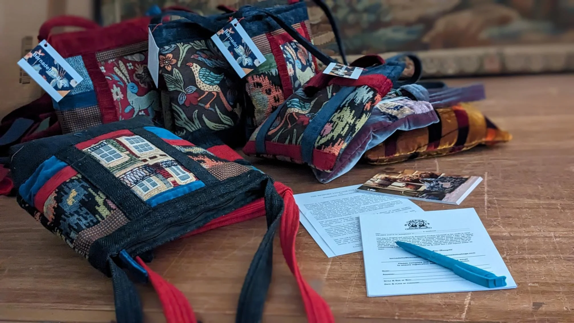 Writing guarantee cards before a show.