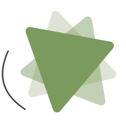 Geometric drawing of an outline square with sections divided by vertical, horizontal, and half circle lines.