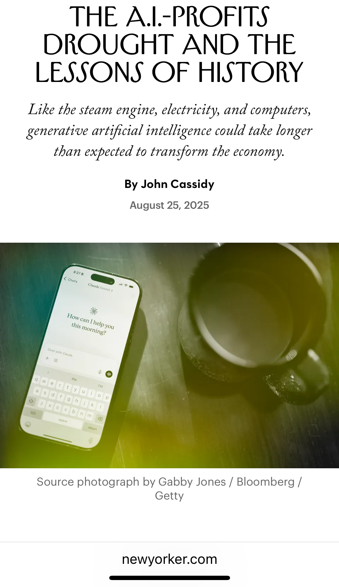 The A.I.-Profits Drought and the Lessons of History