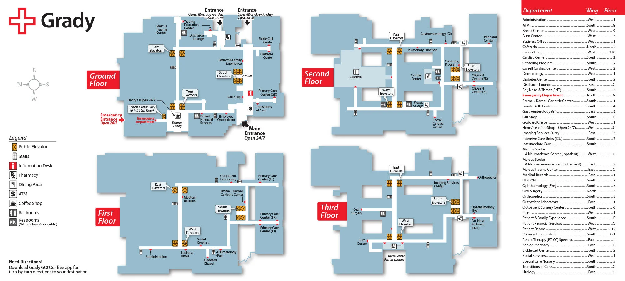 Grady Hospital Floor Plan