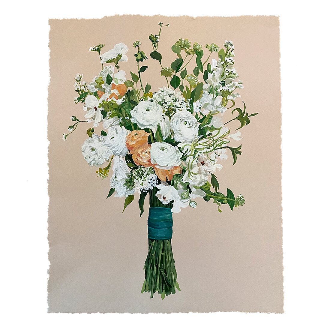 my best friend&rsquo;s wedding🫶

Her mom created her wedding bouquet (and all of the wedding flowers!!!), and everyone was in awe!!! Painting this bouquet to commemorate that incredible gesture of creative, loving expression was a joy. And I just lo