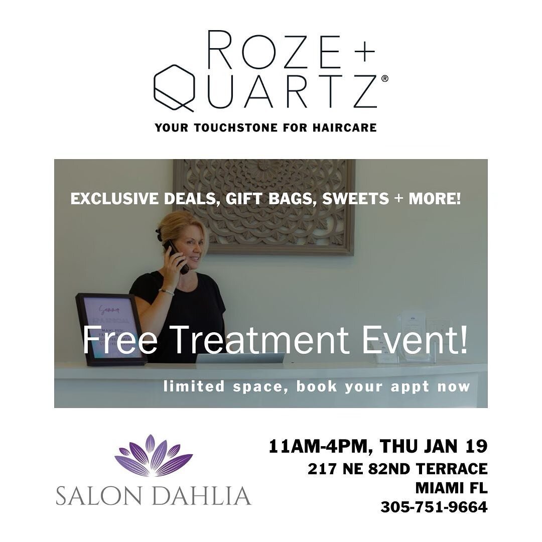 Roze+Quartz now available at Salon Dahlia
Hurry up and book your appointment for a free deep conditioning treatment!