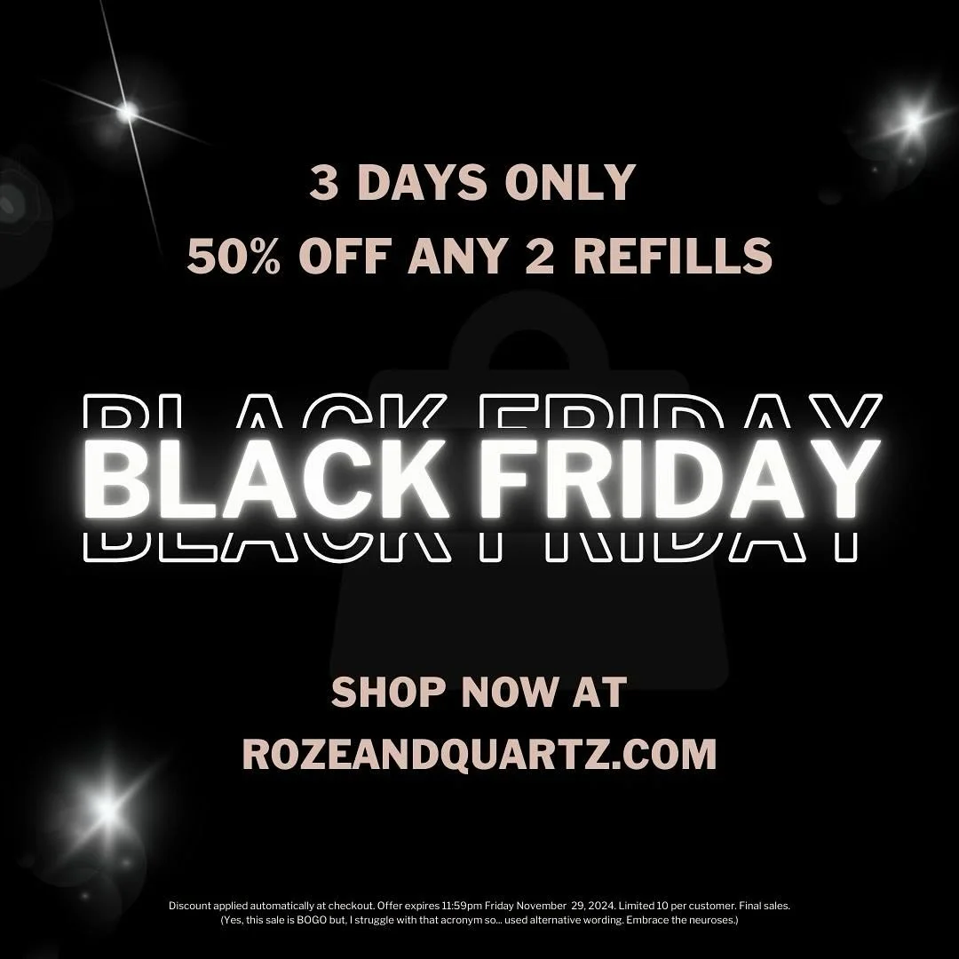 EXCLUSIVE FOR BLACK FRIDAY WEEK ONLY!! 

Buy one, get one free ~ on all refills!

Yes&hellip;you read with perfect clarity ~ save 50% on multiples of any two 16oz refills. ❤️

SERENE SHAMPOO, DYVE DEEP SHAMPOO, CALM CONDITIONER, MUSE MASK AND ORIGINA