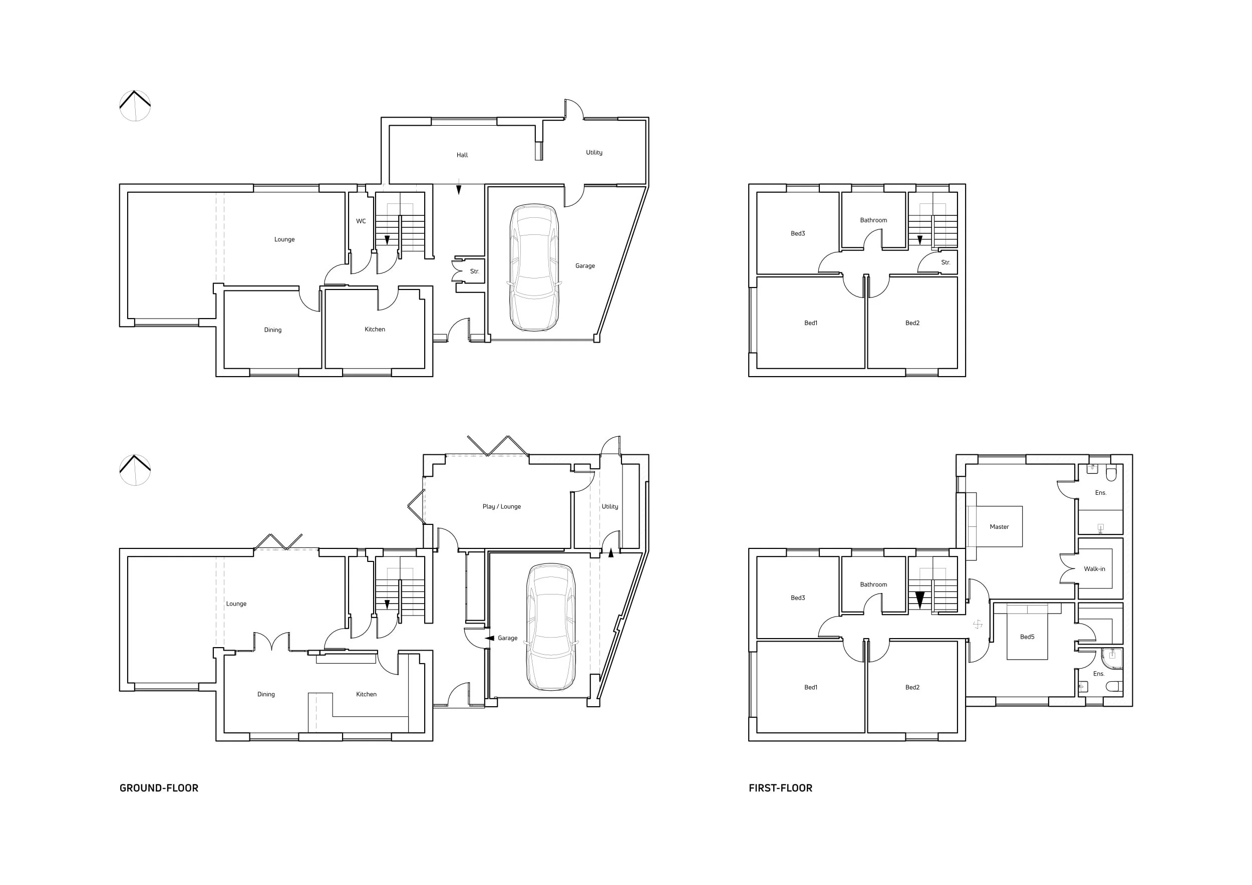 1970s home architectural interior remodelling and first floor extension plan layout drawings