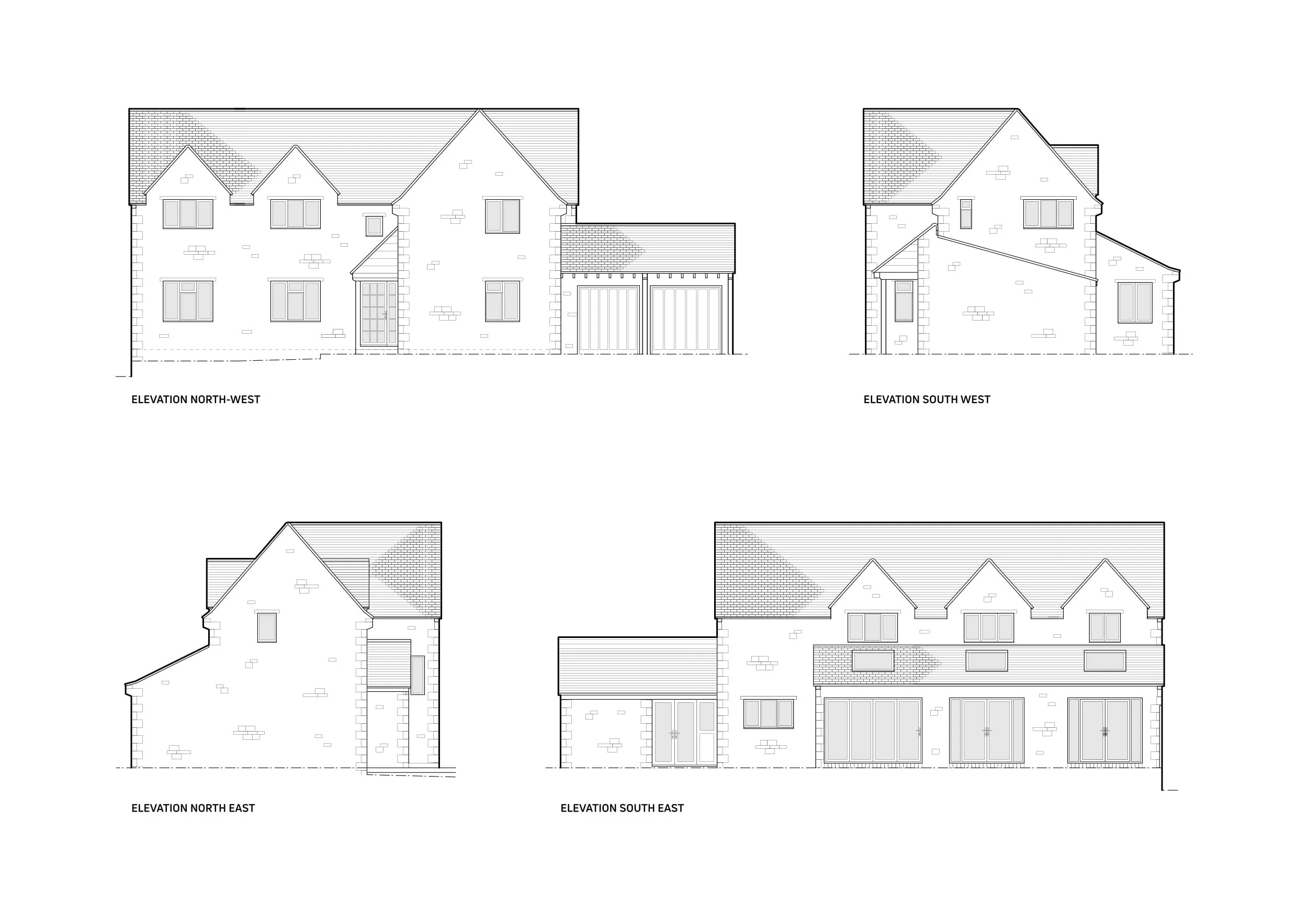 Two-storey wrap around house extension design and planning elevation drawings