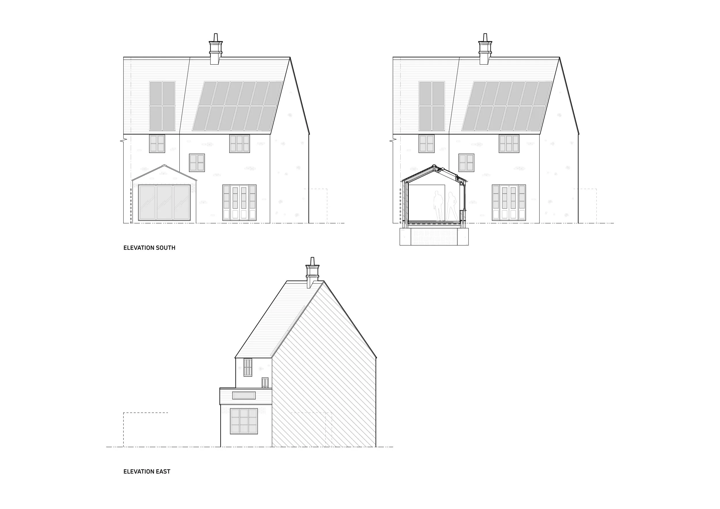Dining room house extension design and planning elevation drawings