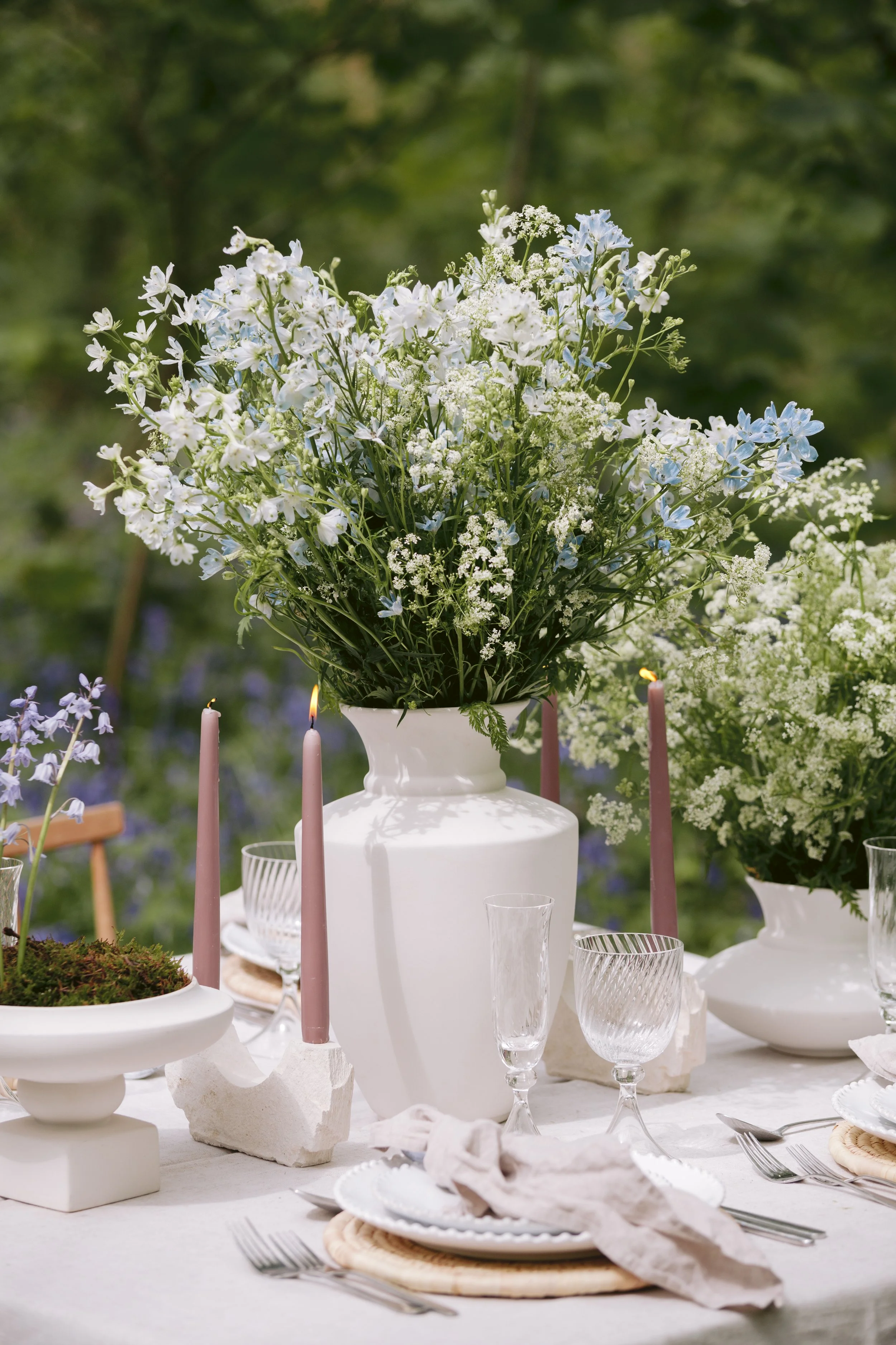 Wedding flowers for an intimate civil ceremony in London and West Sussex, with a natural bridal bouquet and understated floral styling.