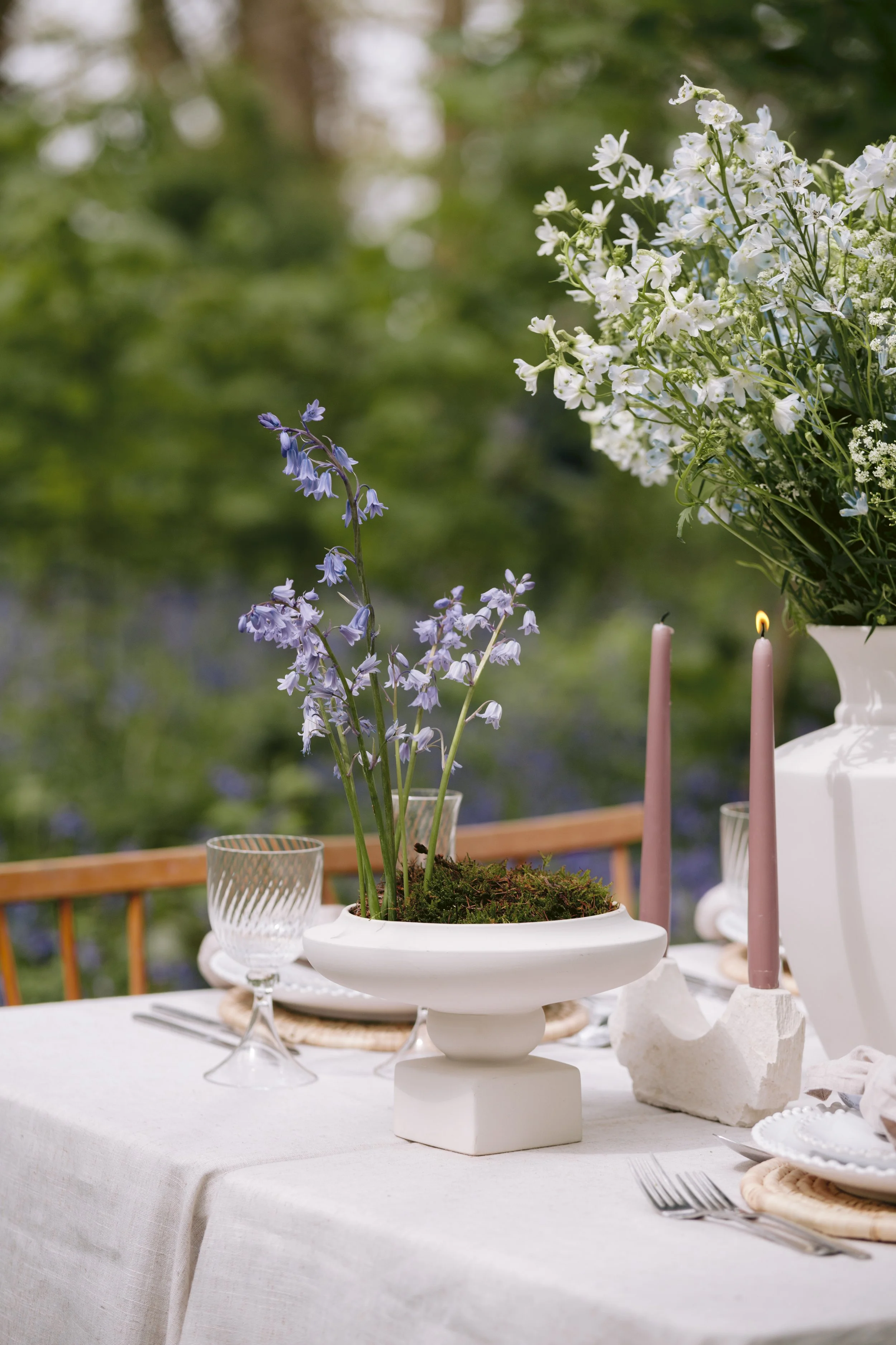 Wedding flowers for an intimate civil ceremony in London and West Sussex, with a natural bridal bouquet and understated floral styling.