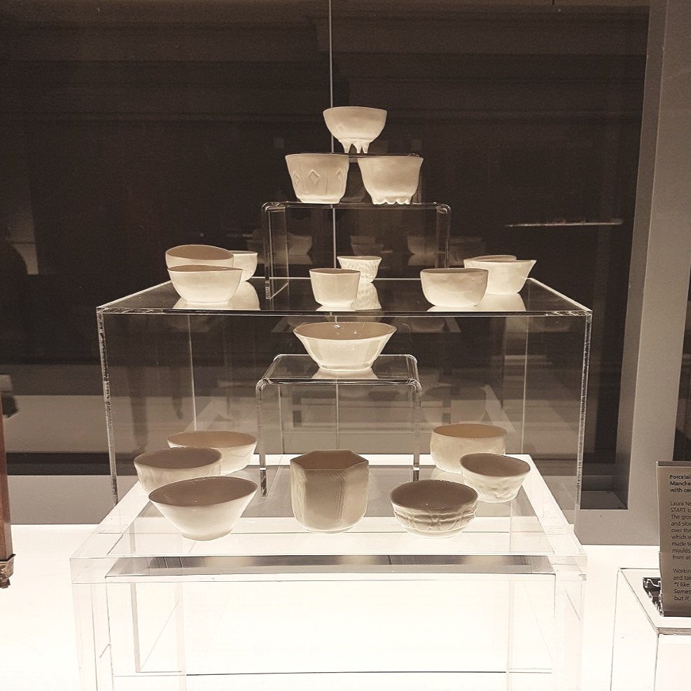  Laura worked with Manchester Cares and Start Inspiring Minds to make tea bowls inspired by the Trading Station exhibition. The groups considered the importance of tea breaks and slowing down, then made their own tea bowls by mould making and slip ca
