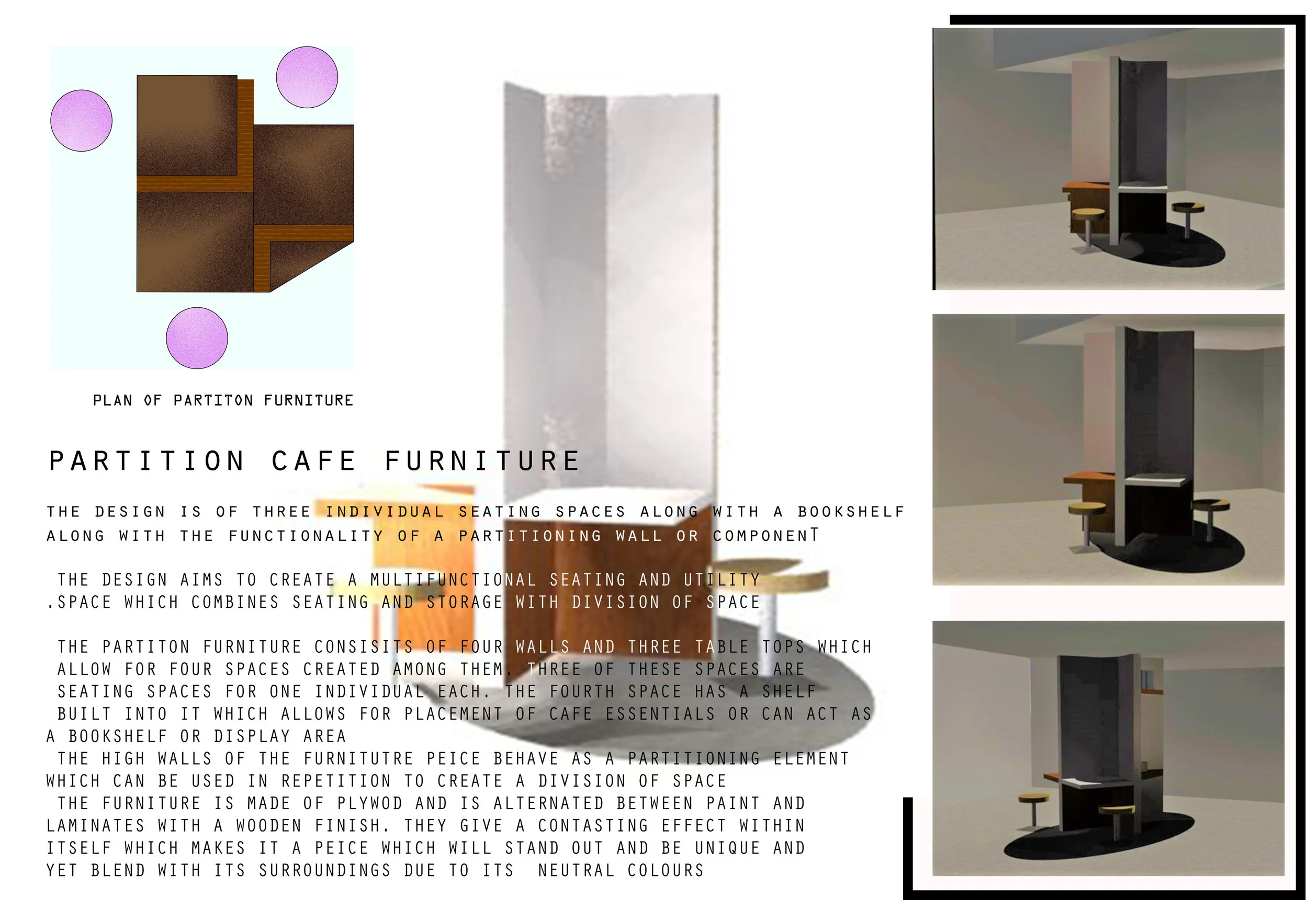 Architecture Portfolio - Partition Cafe Furniture