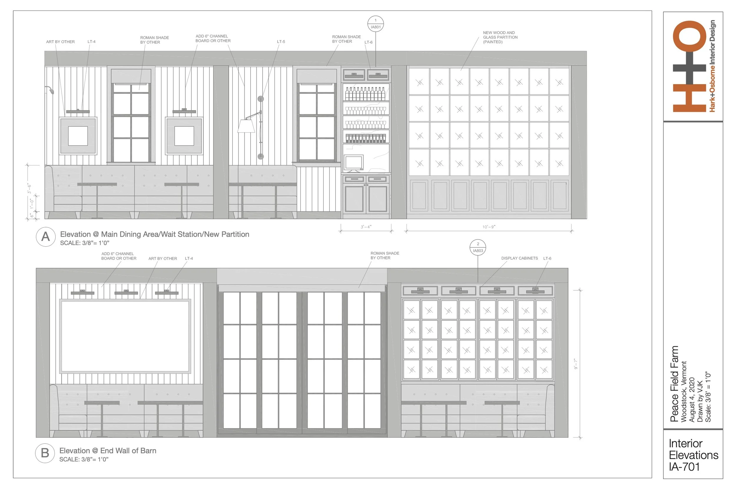 Peacefeild Farm - Interior Elevations - Restaurant Design 