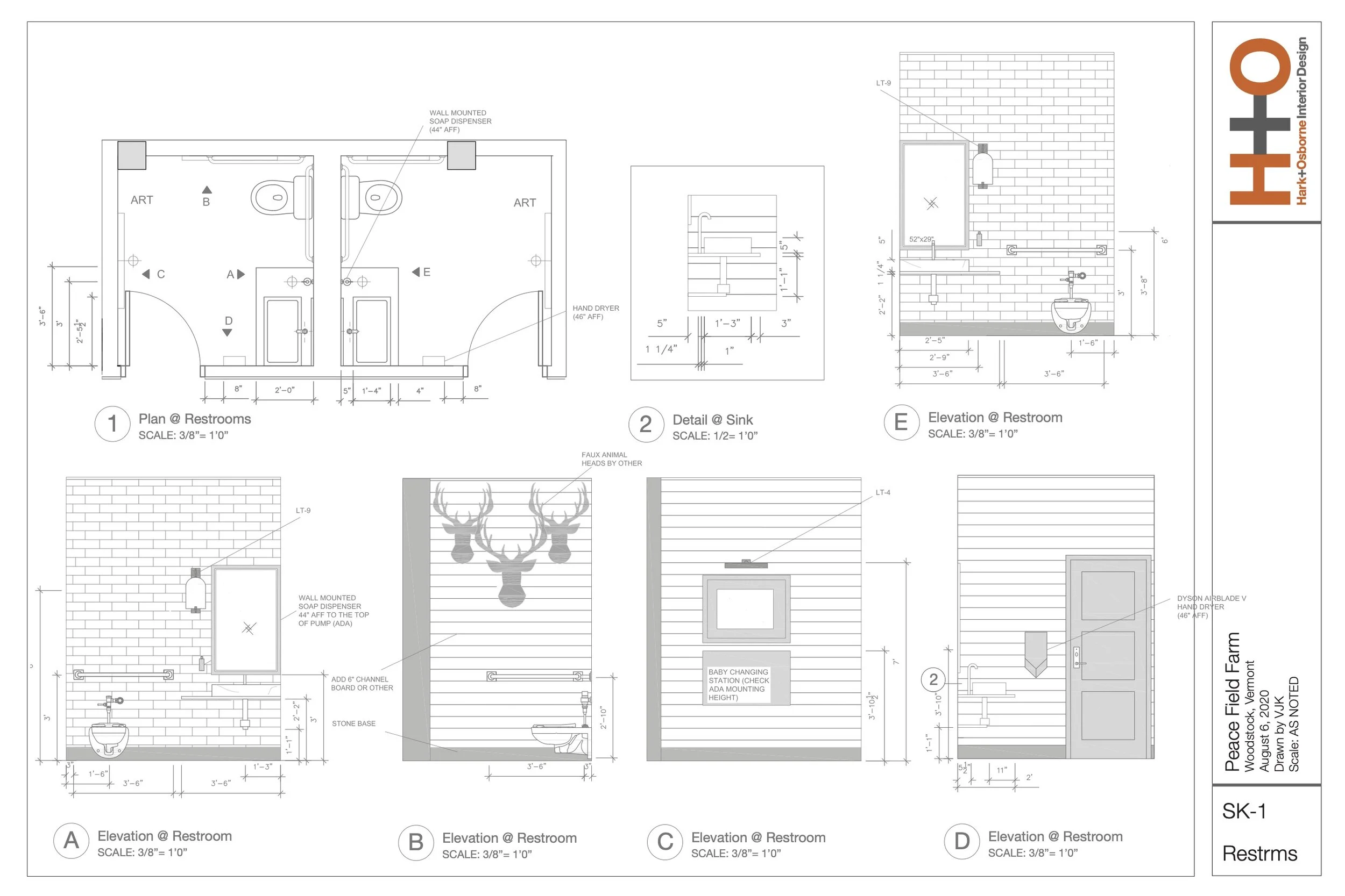 Peacefeild Farm - Restroom Detail - Restaurant Design 