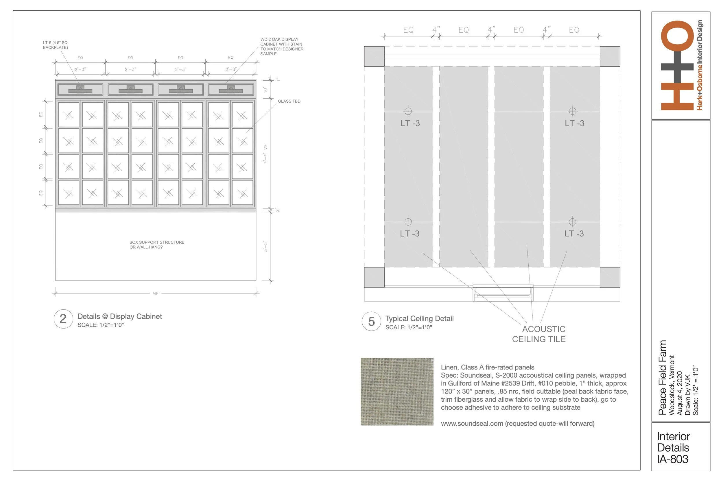 Peacefeild Farm - Ceiling and Cabinetry Details - Restaurant Design 