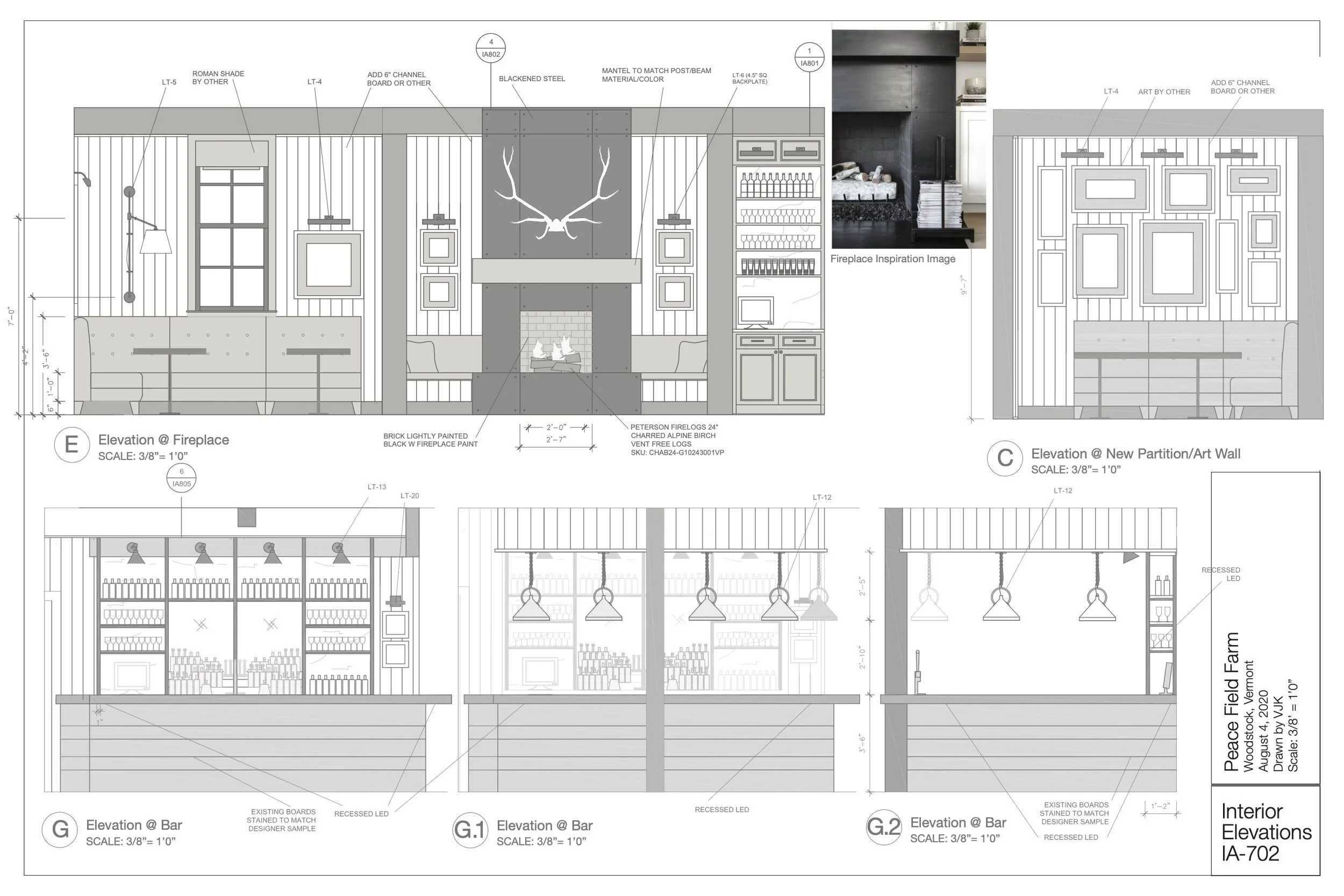 Peacefeild Farm - Interior Elevations - Restaurant Design 
