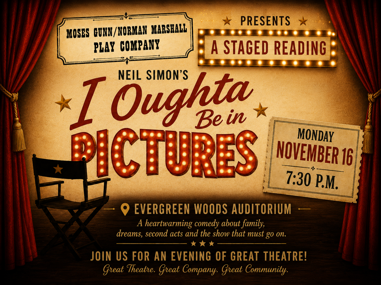 Staged Reading of "I Oughta Be in Pictures"