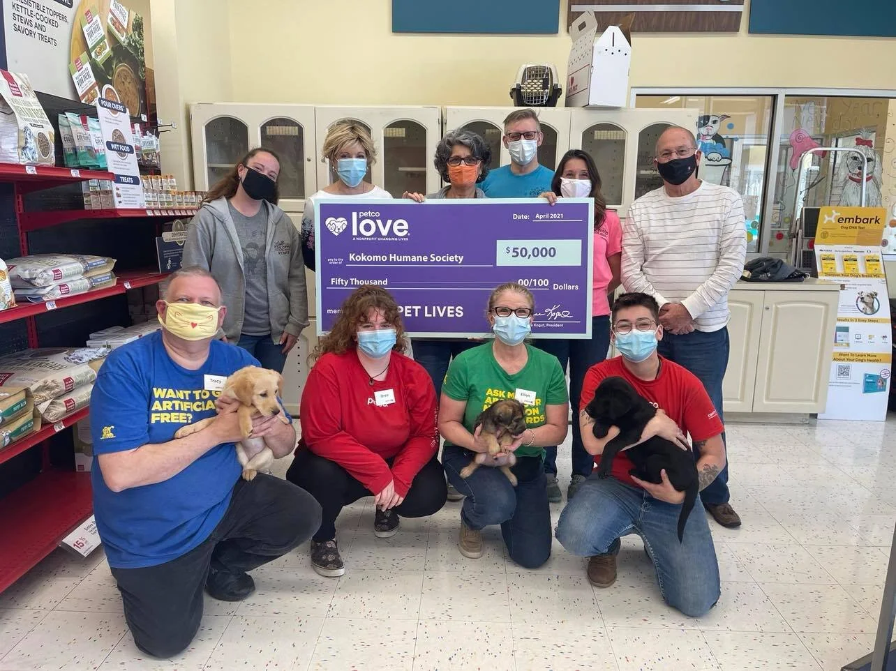 Kokomo Humane Society Receives $50,000 from Petco Love