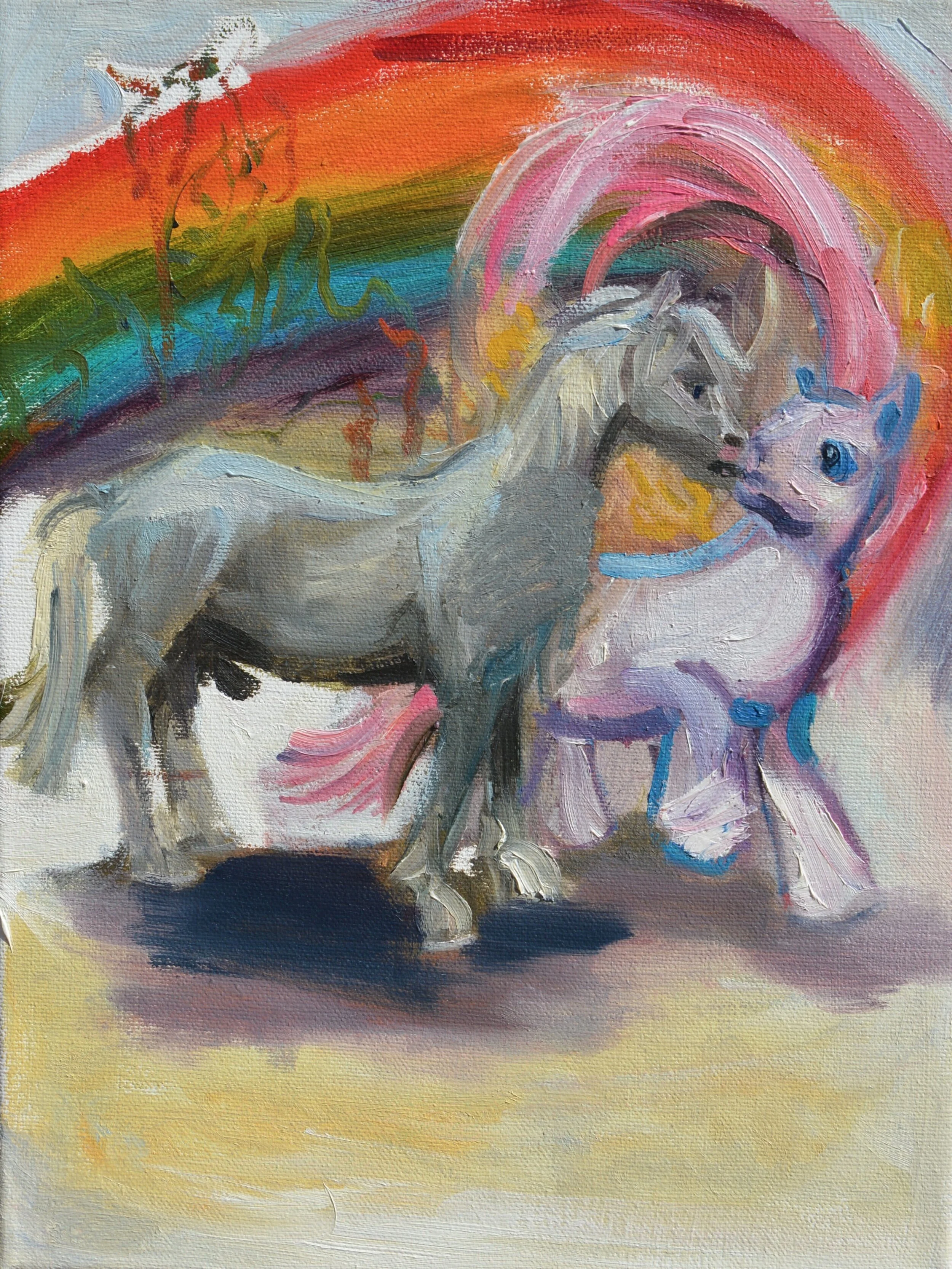 Grey Horse and Pony