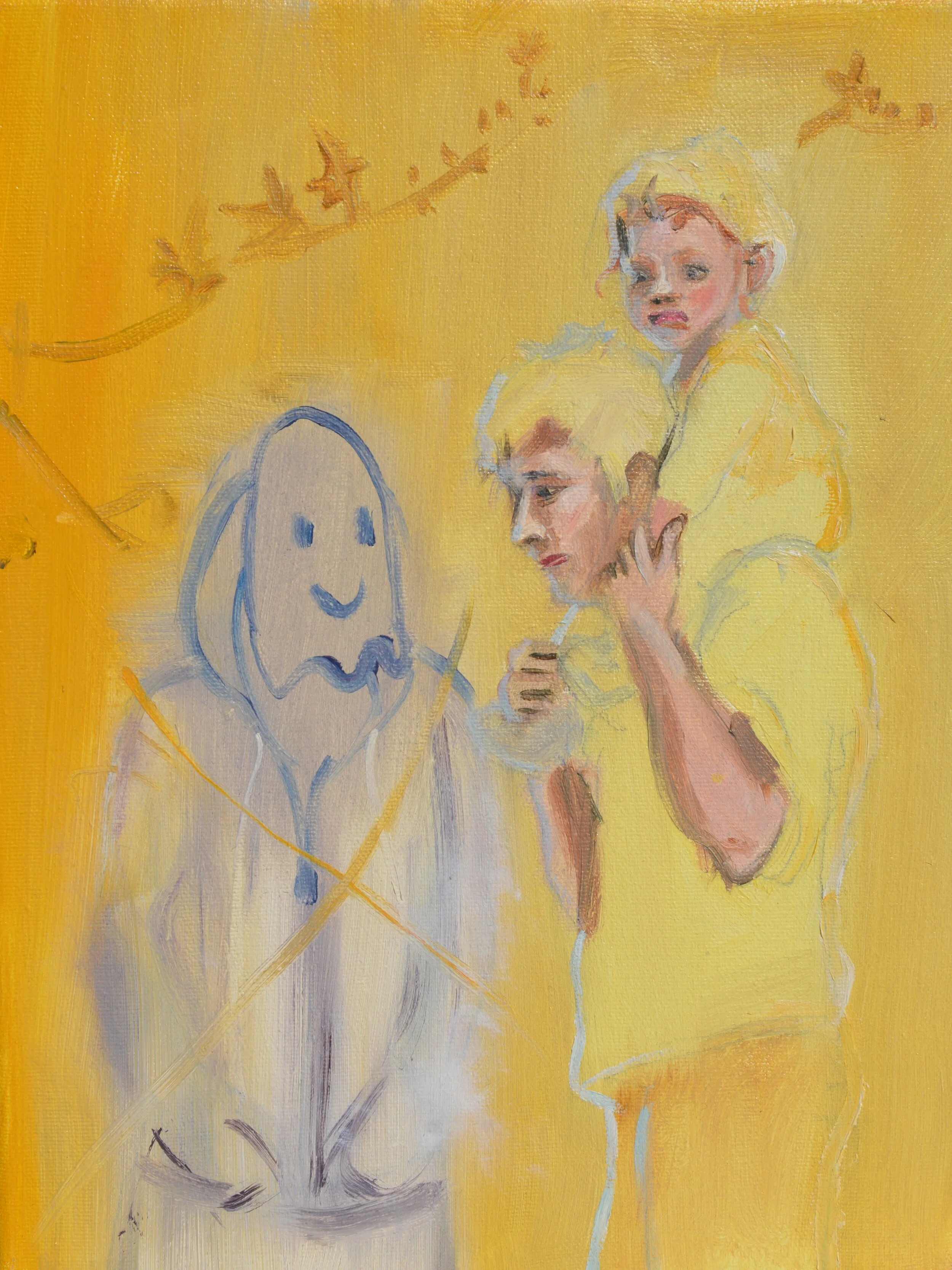 Gone, yellow oil painting