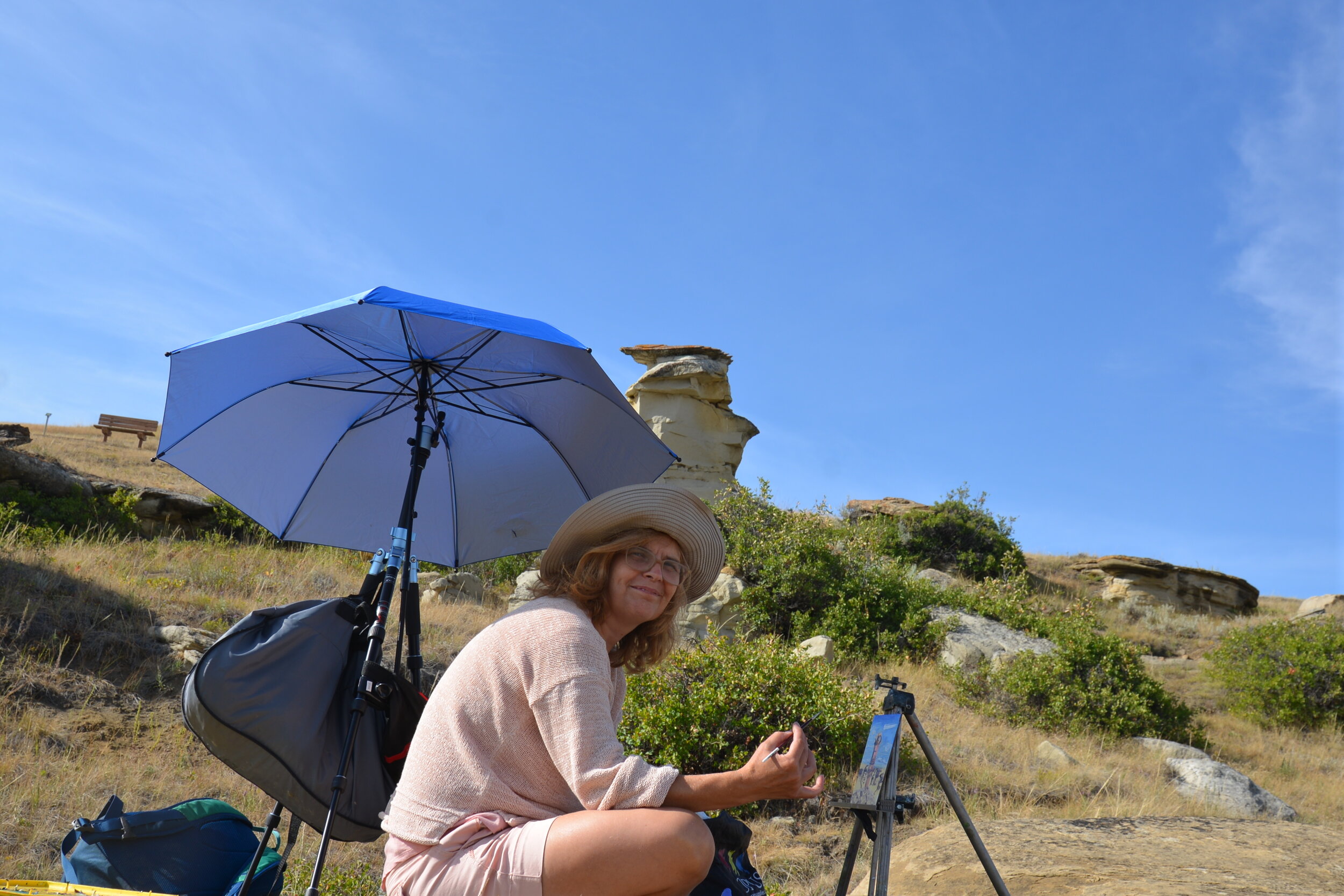 Brenna George, Plein Air Painting, Land Body series, Writing on Stone, August 2019