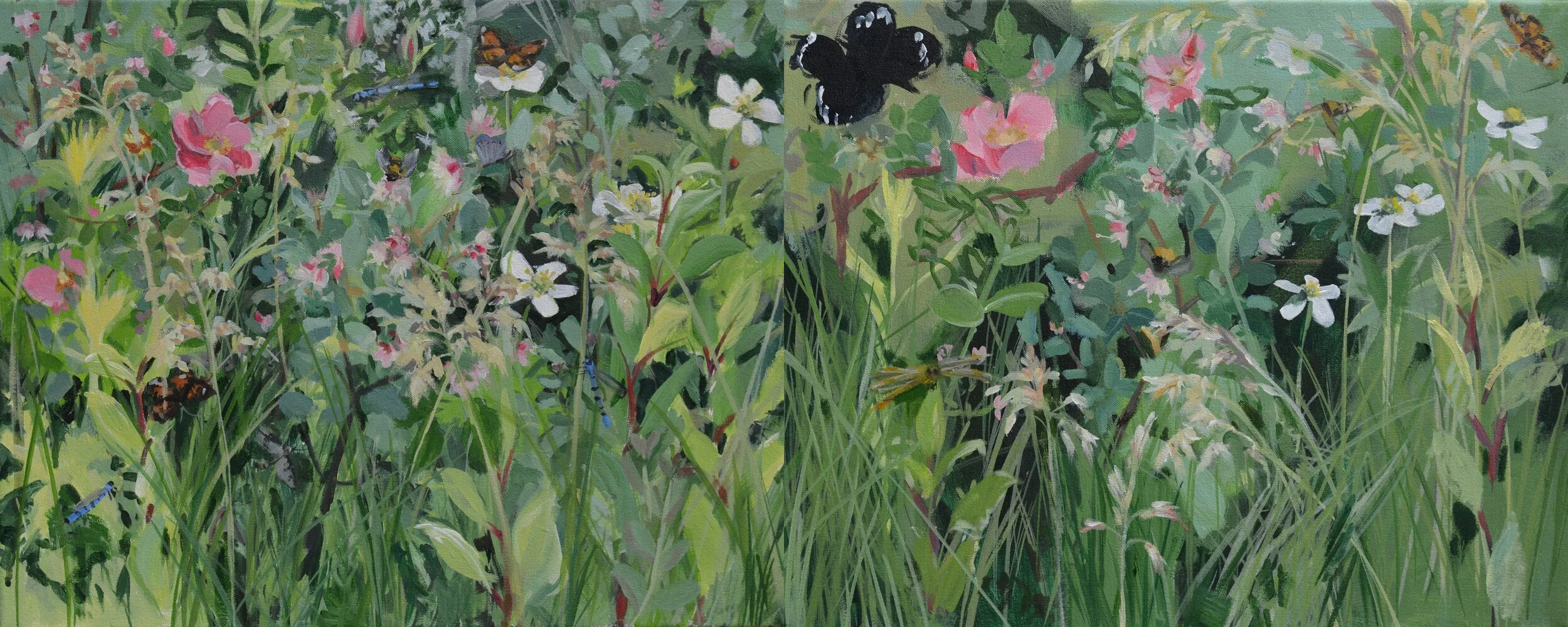 Clear Lake Shore     acrylic on canvas    16” x 40”     2013       Camp Wasaga
